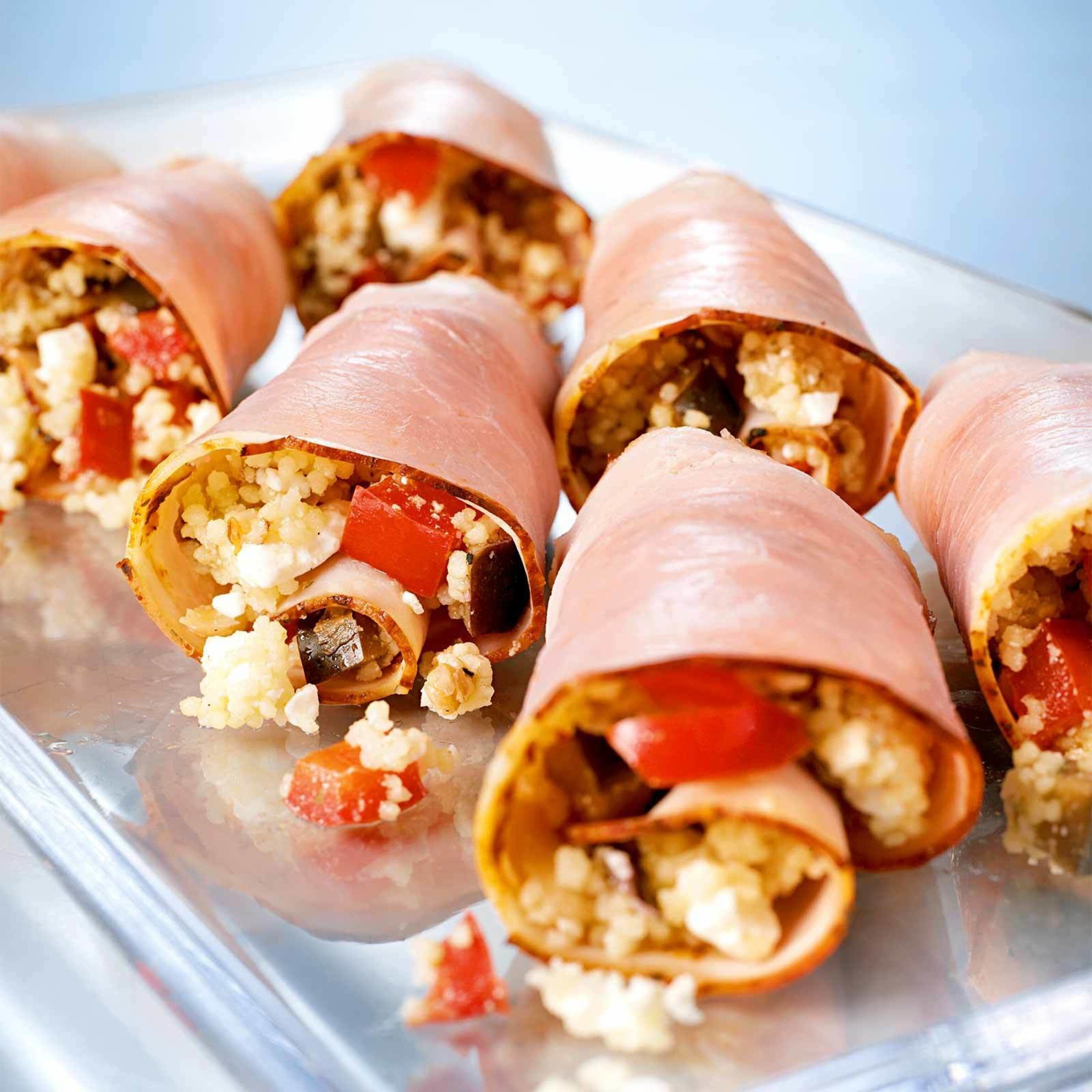 Fleischröllchen mit Couscous