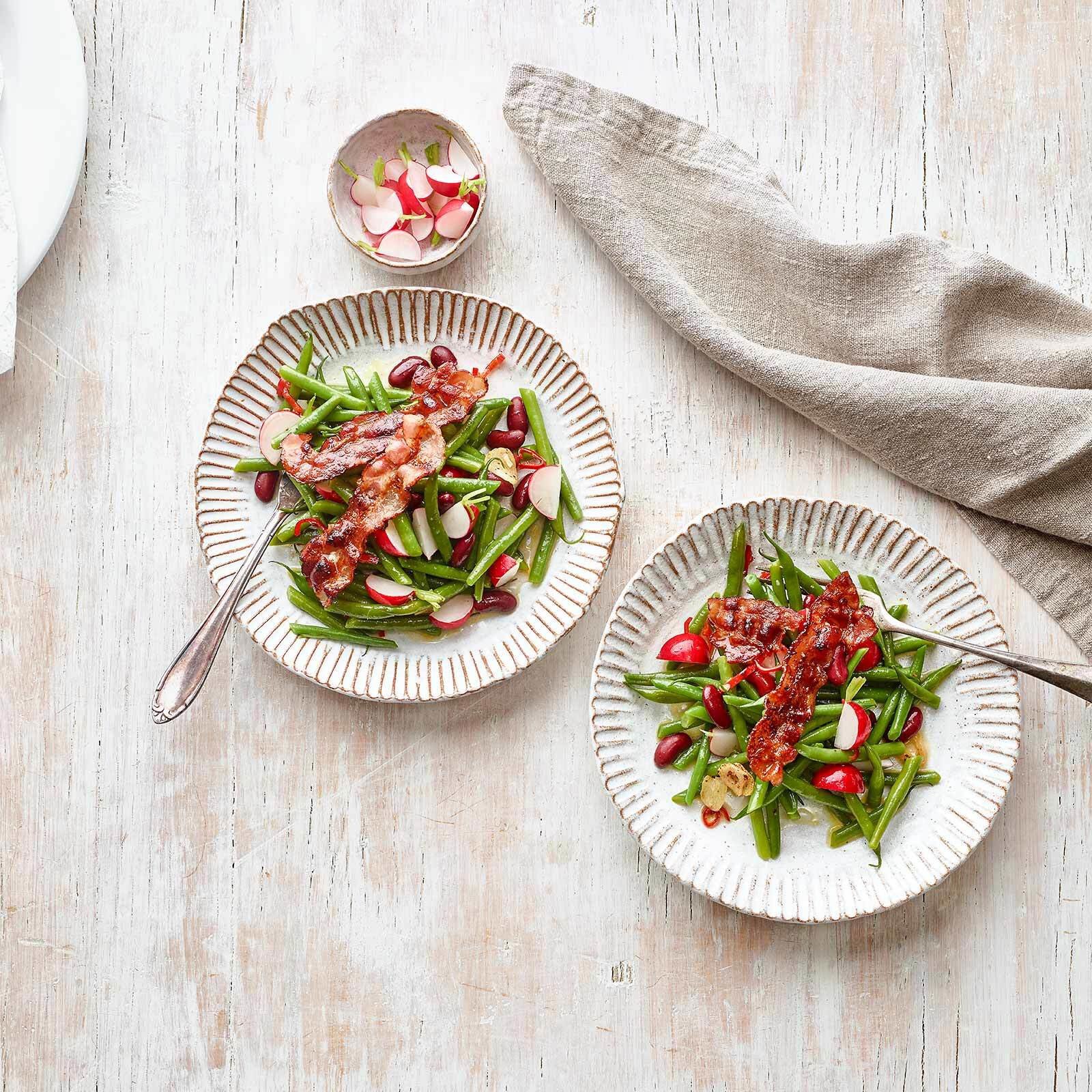 Bohnensalat mit Knusperspeck