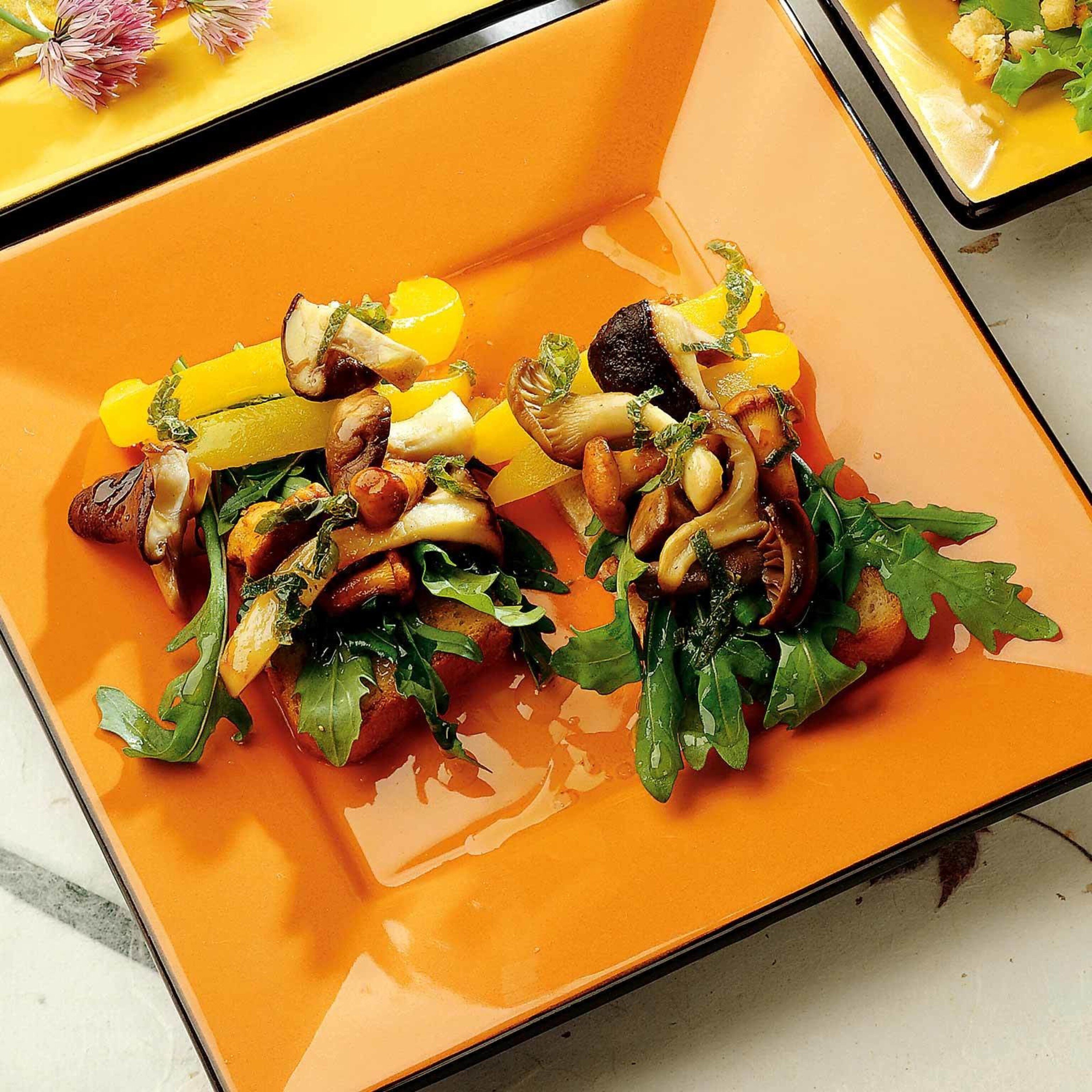 Salade aux champignons et poivrons
