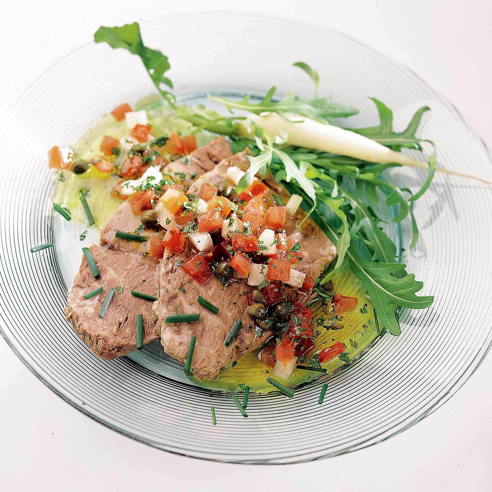 Siedfleisch mit Tomaten-Vinaigrette