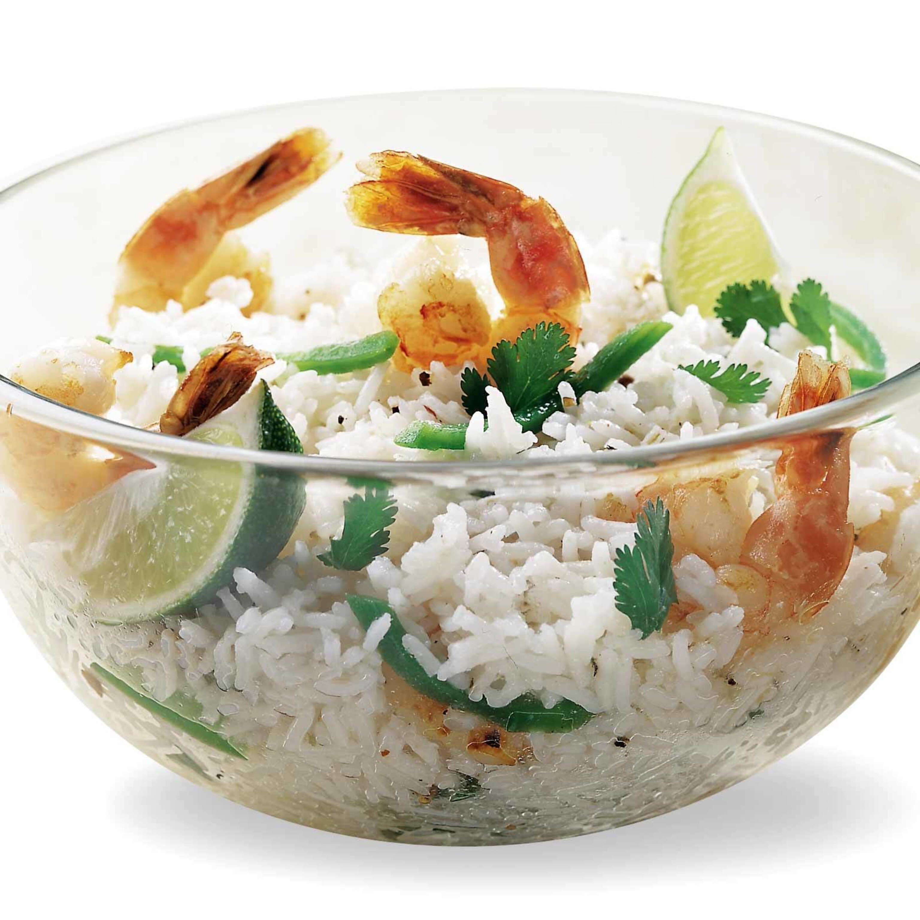 Zitronenreis-Salat mit Crevetten
