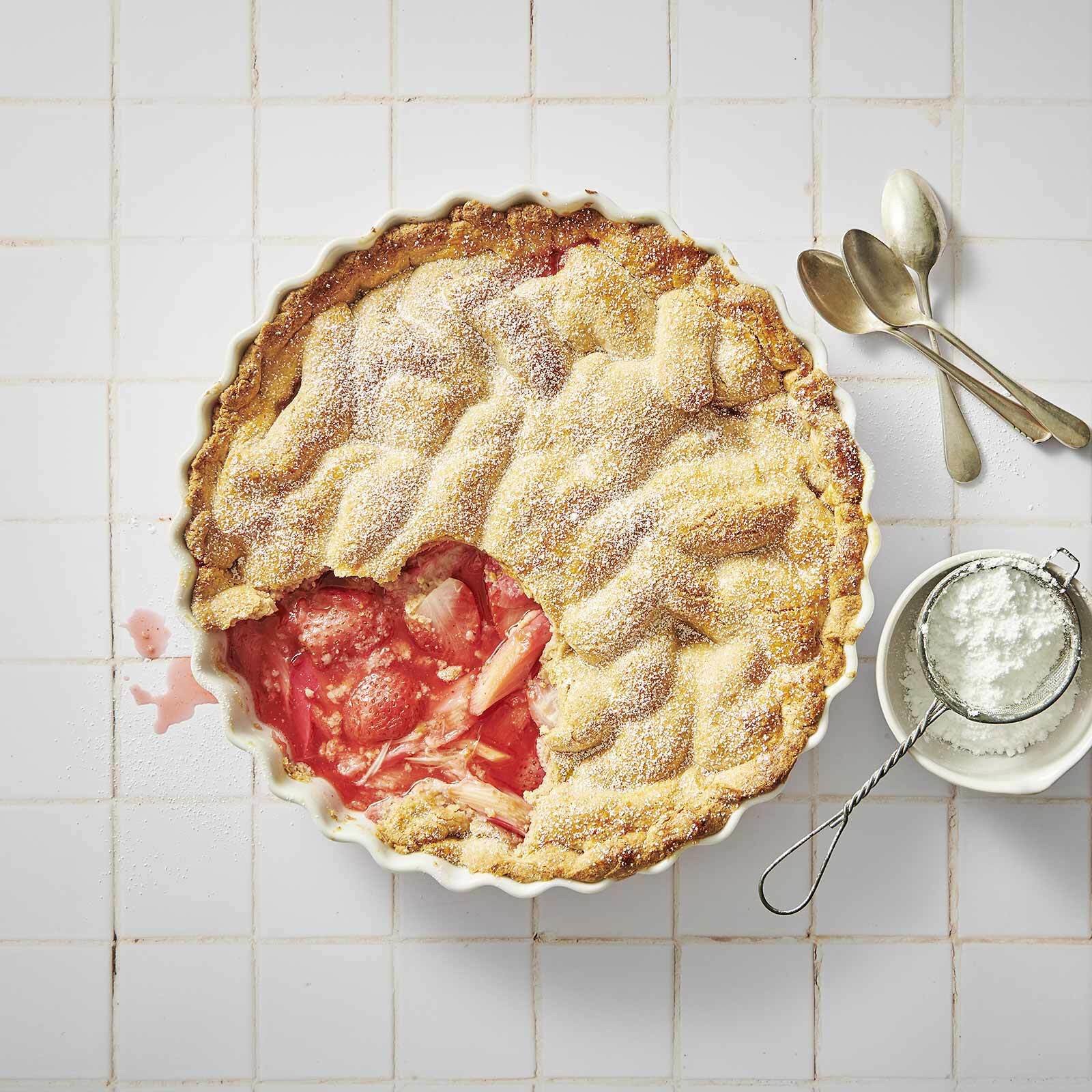 Pie à la rhubarbe sans gluten