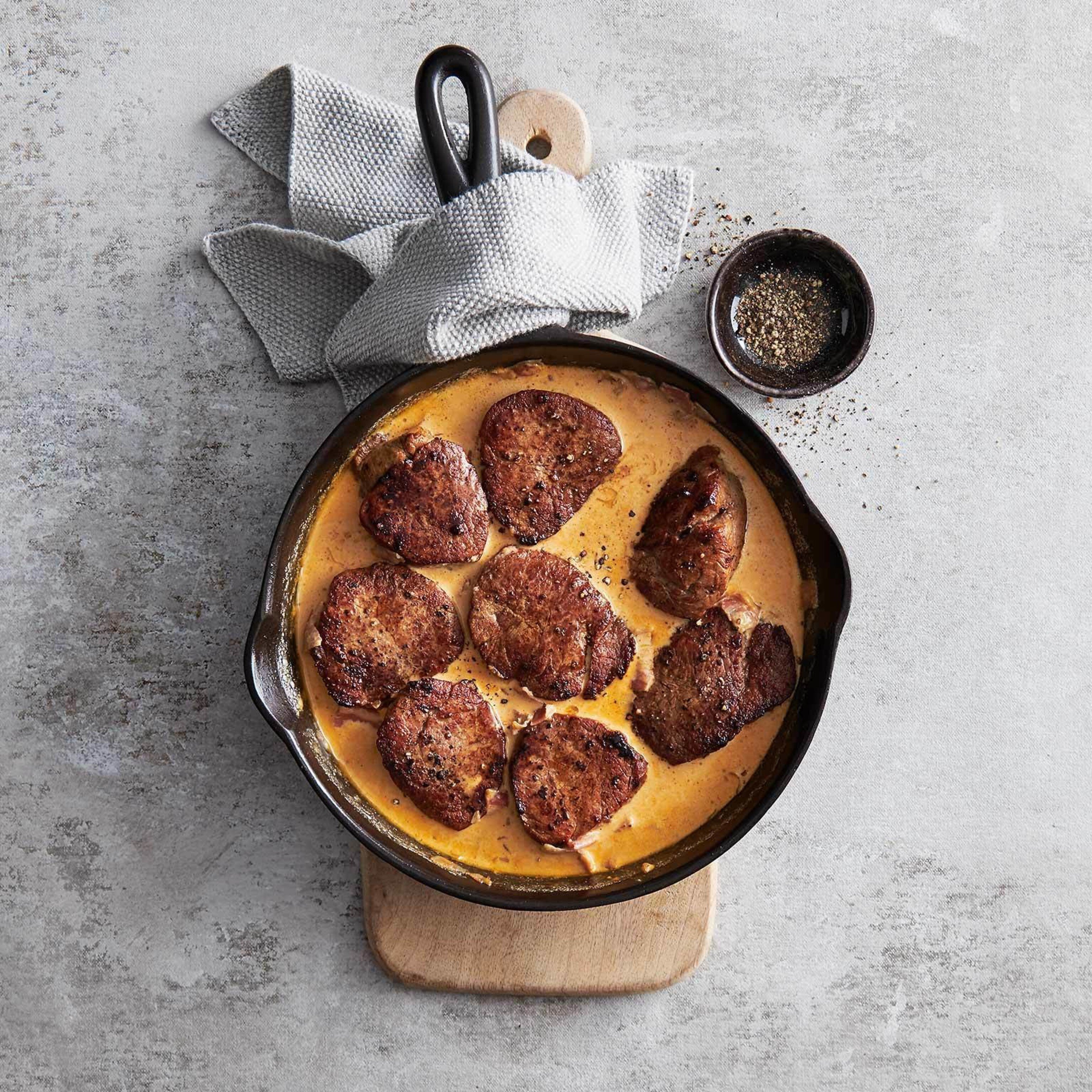 Médaillons de veau en sauce crème au cognac