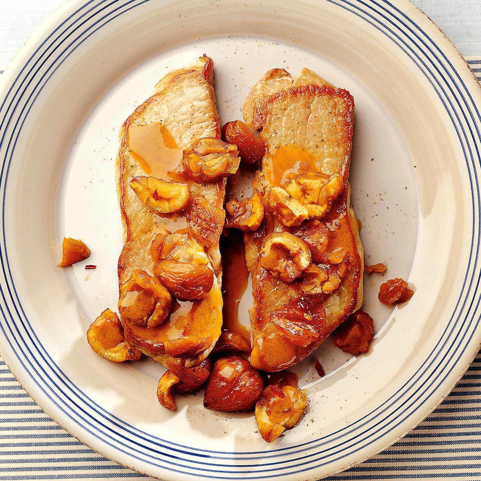 Schweinsplätzli mit Kastanien