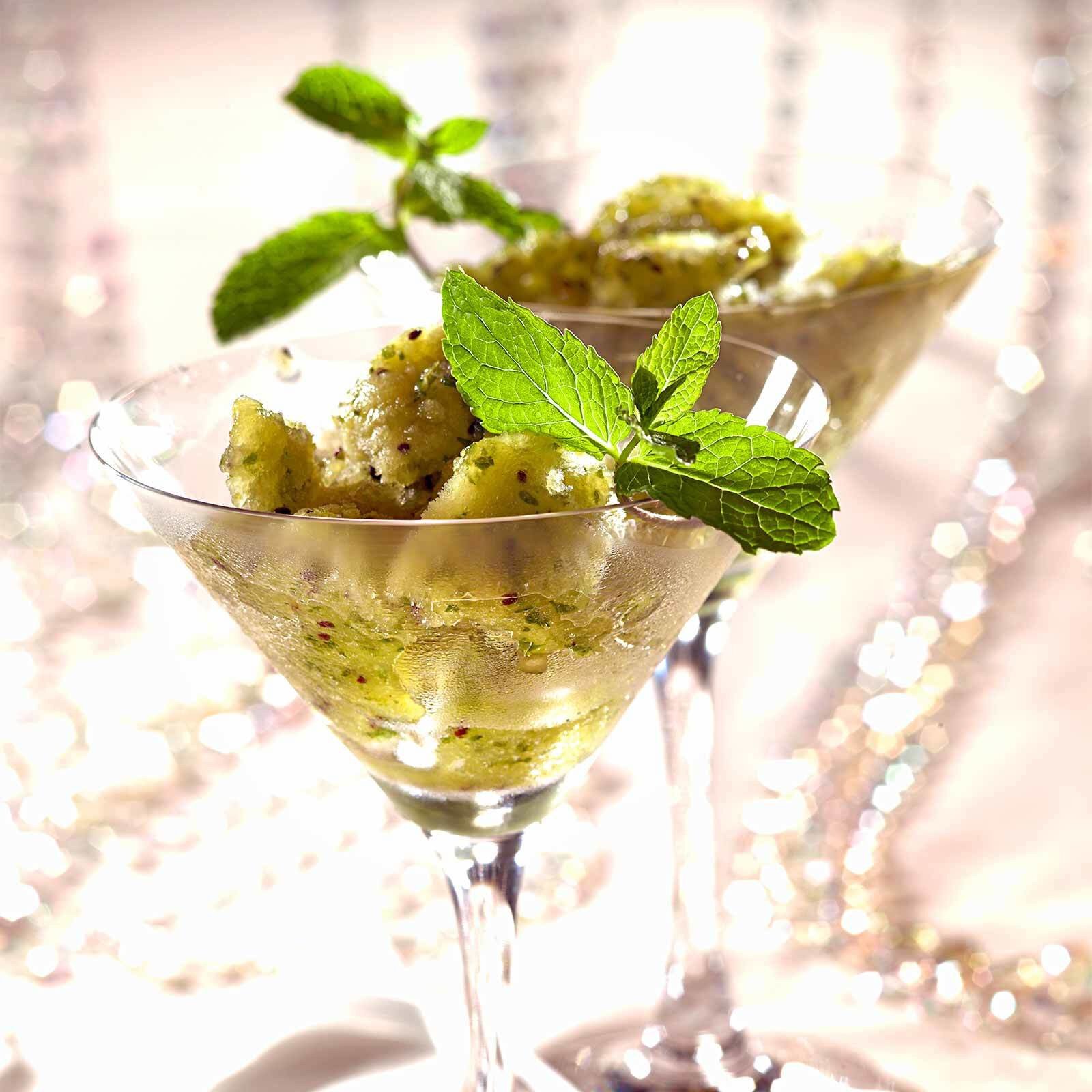 Kiwi-Pfefferminz-Sorbet