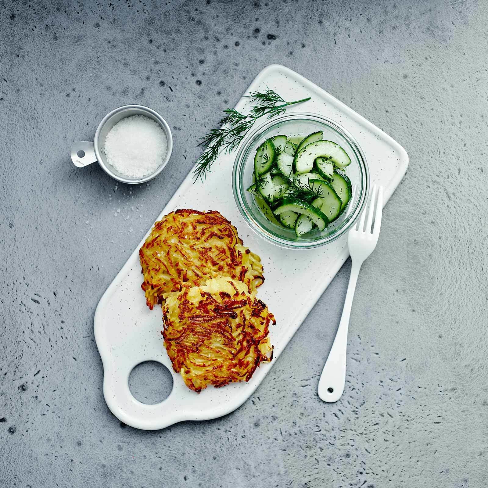 Paillassons et salade de concombre