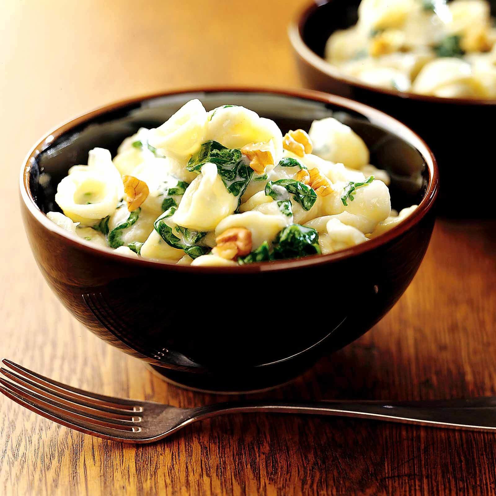 Orecchiette à la sauce gorgonzola et épinards