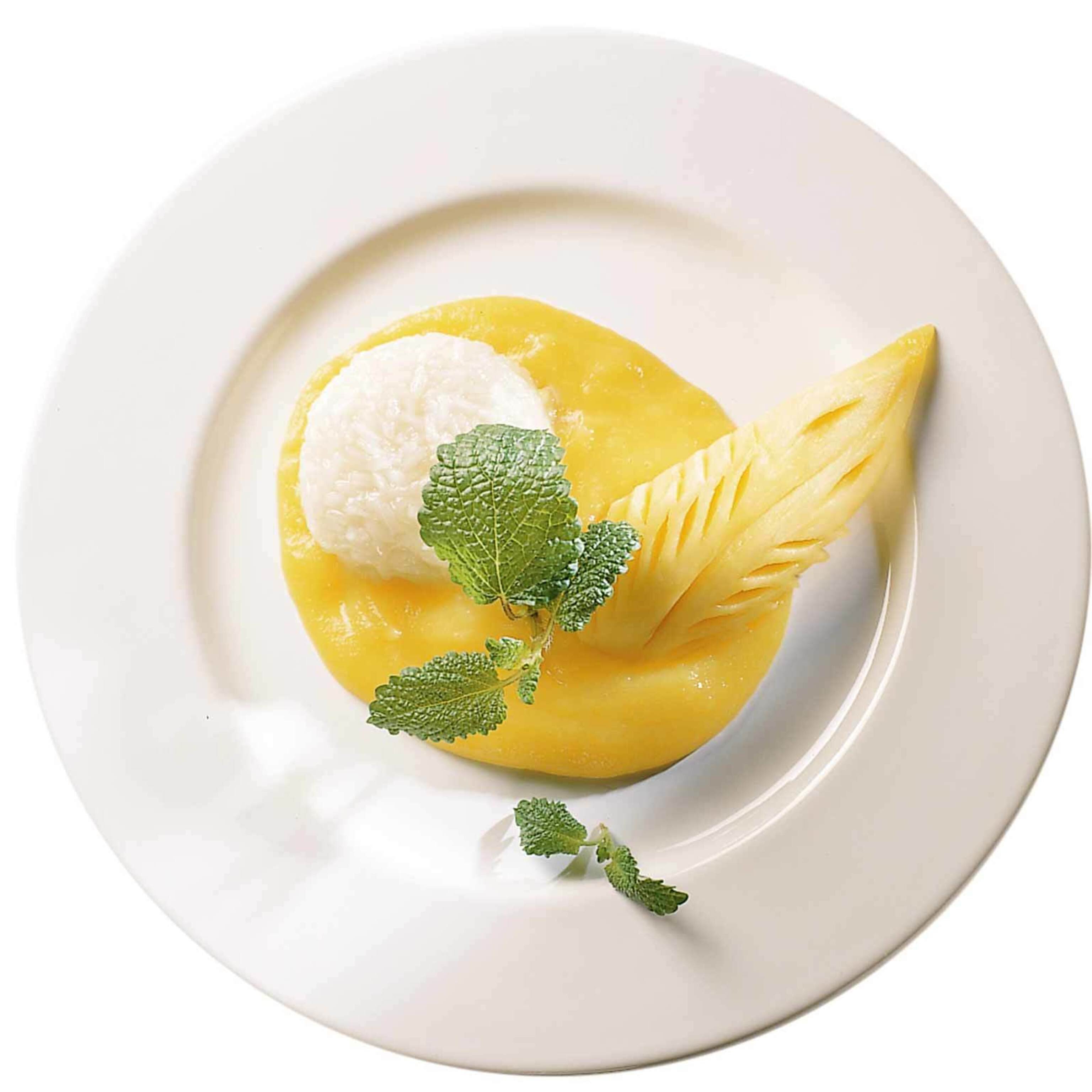Reiskugeln in Mangosauce