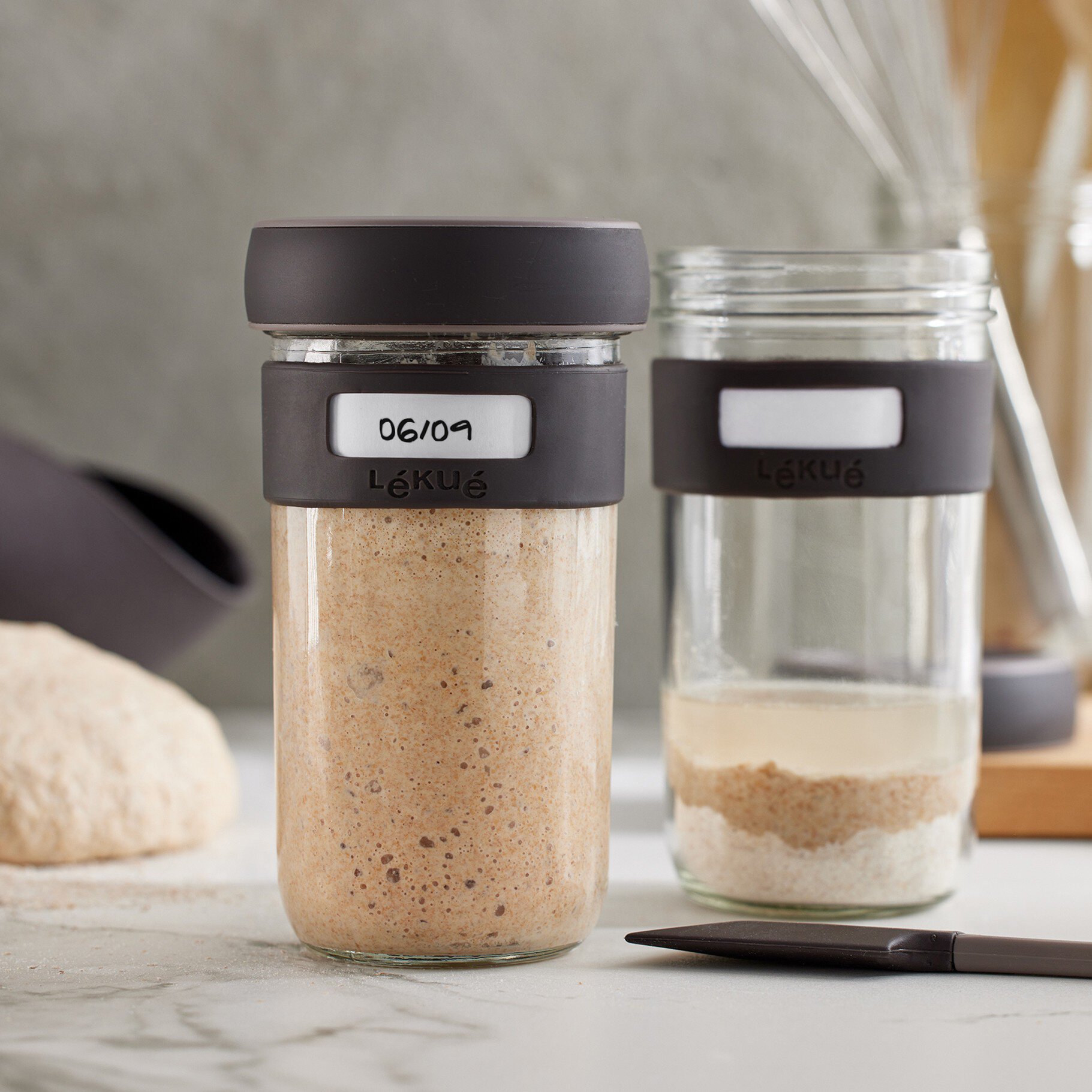Lékué Sauerteiggläser Sourdough Starter Kit – 2 Stk.