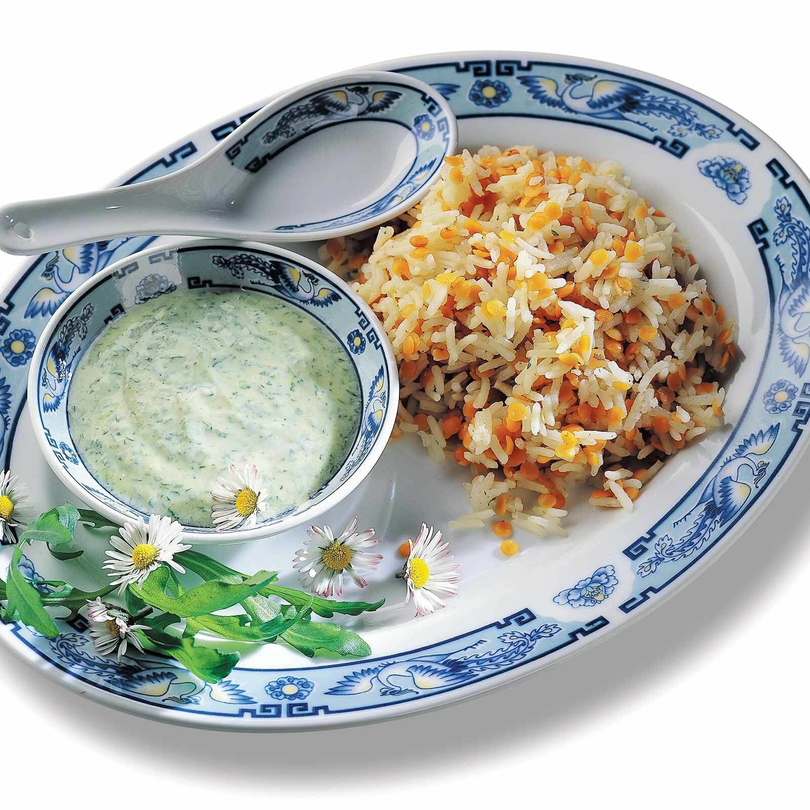 Basmati-Reis mit roten Linsen