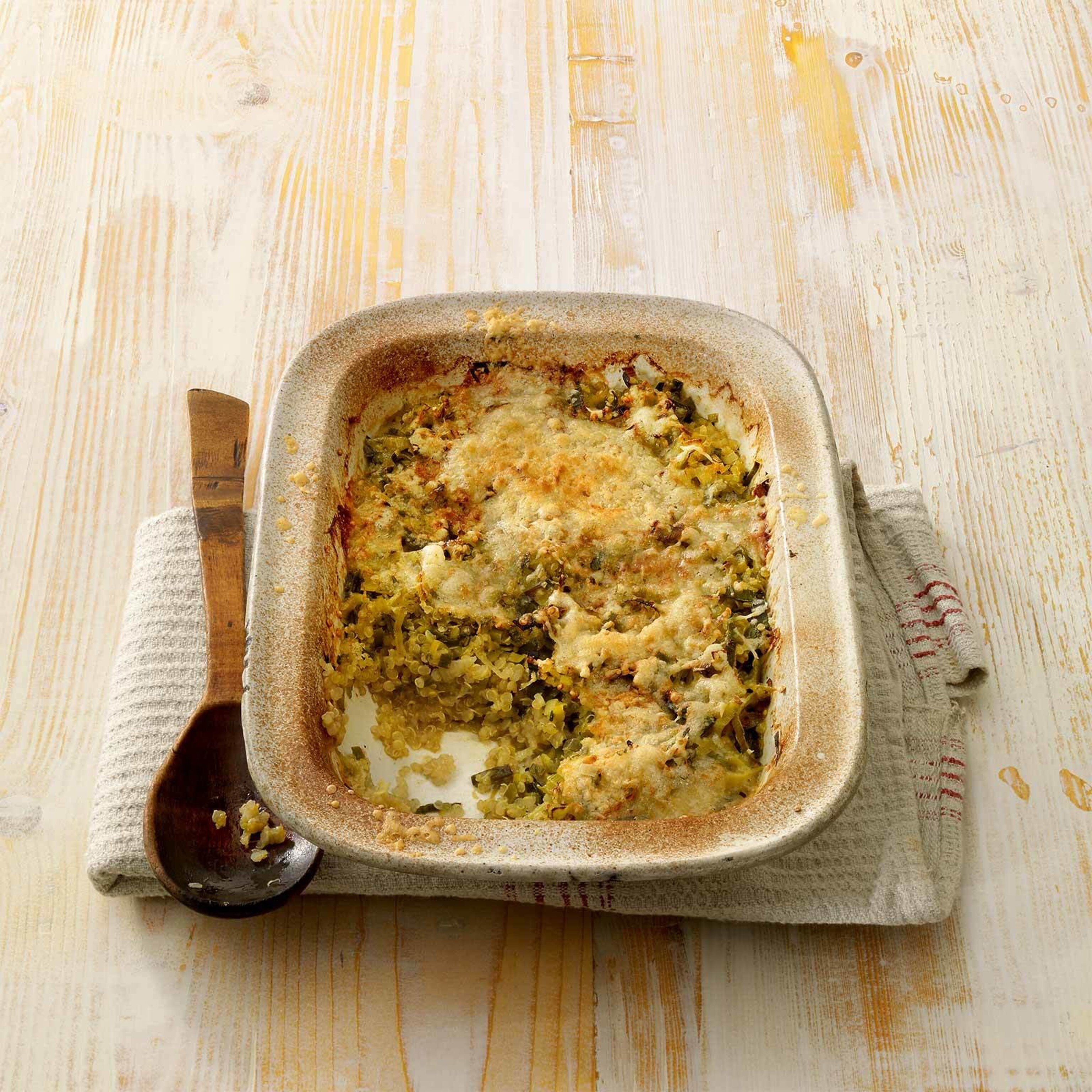 Quinoa-Lauch-Gratin