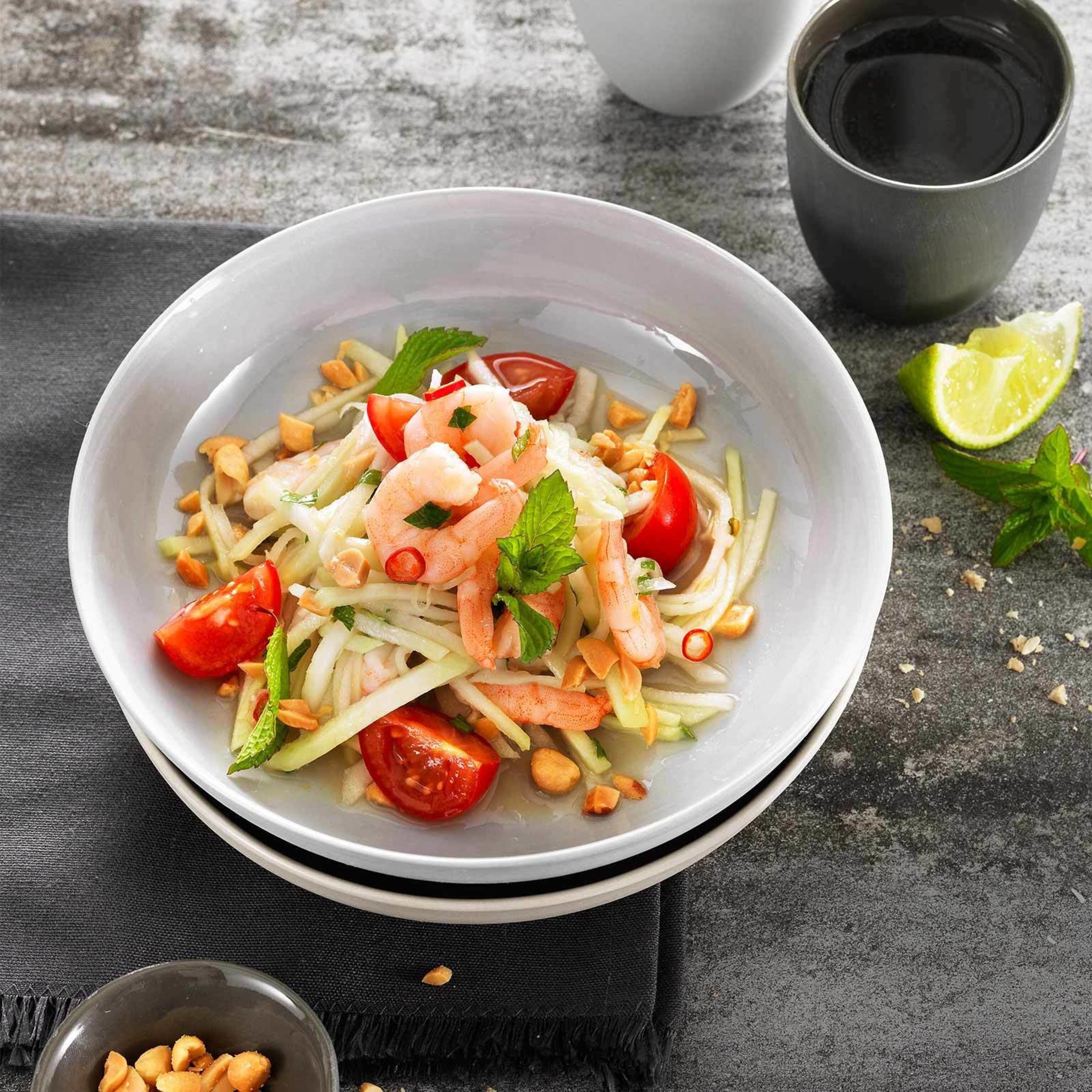 Kohlrabisalat mit Crevetten