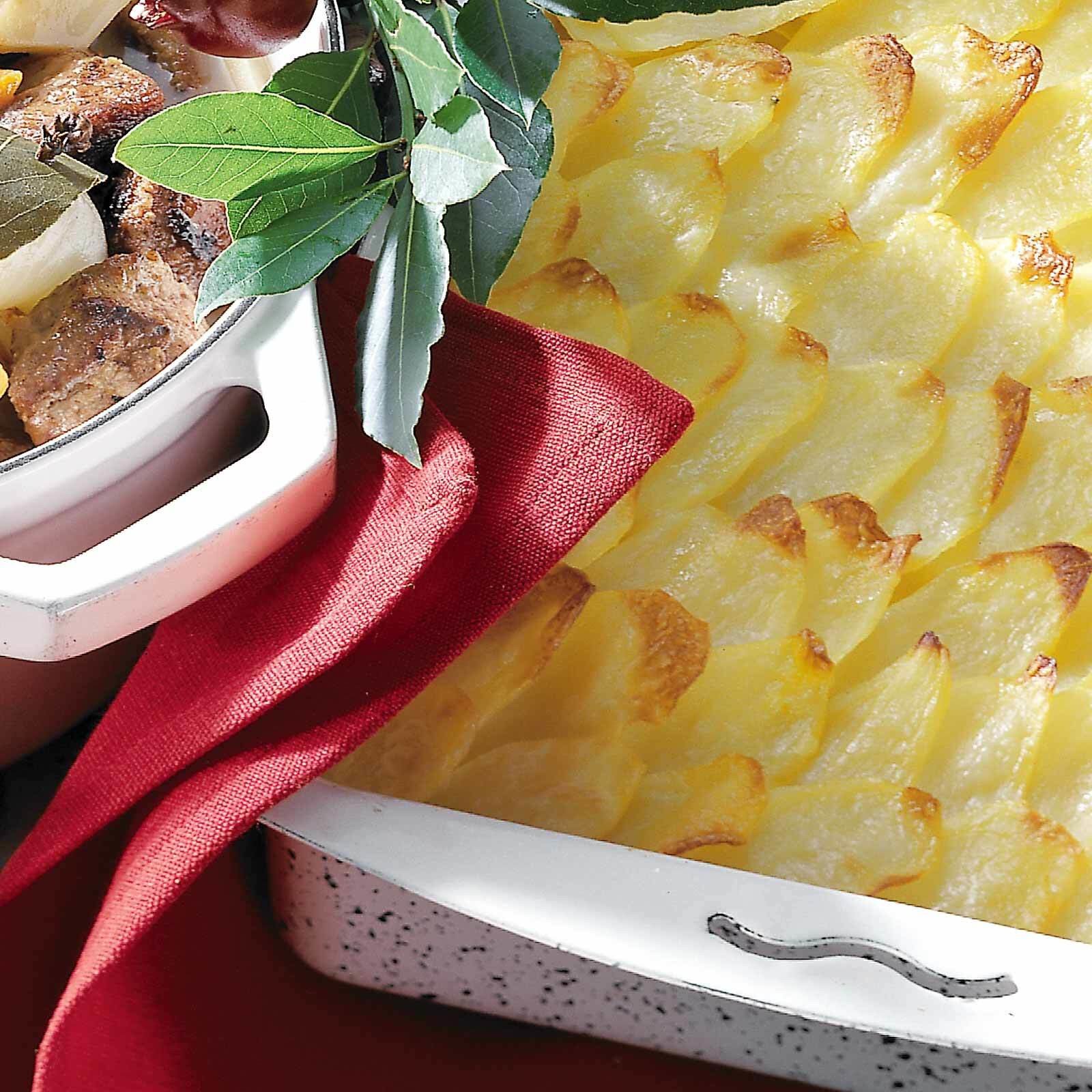 Überbackene Kartoffelscheiben