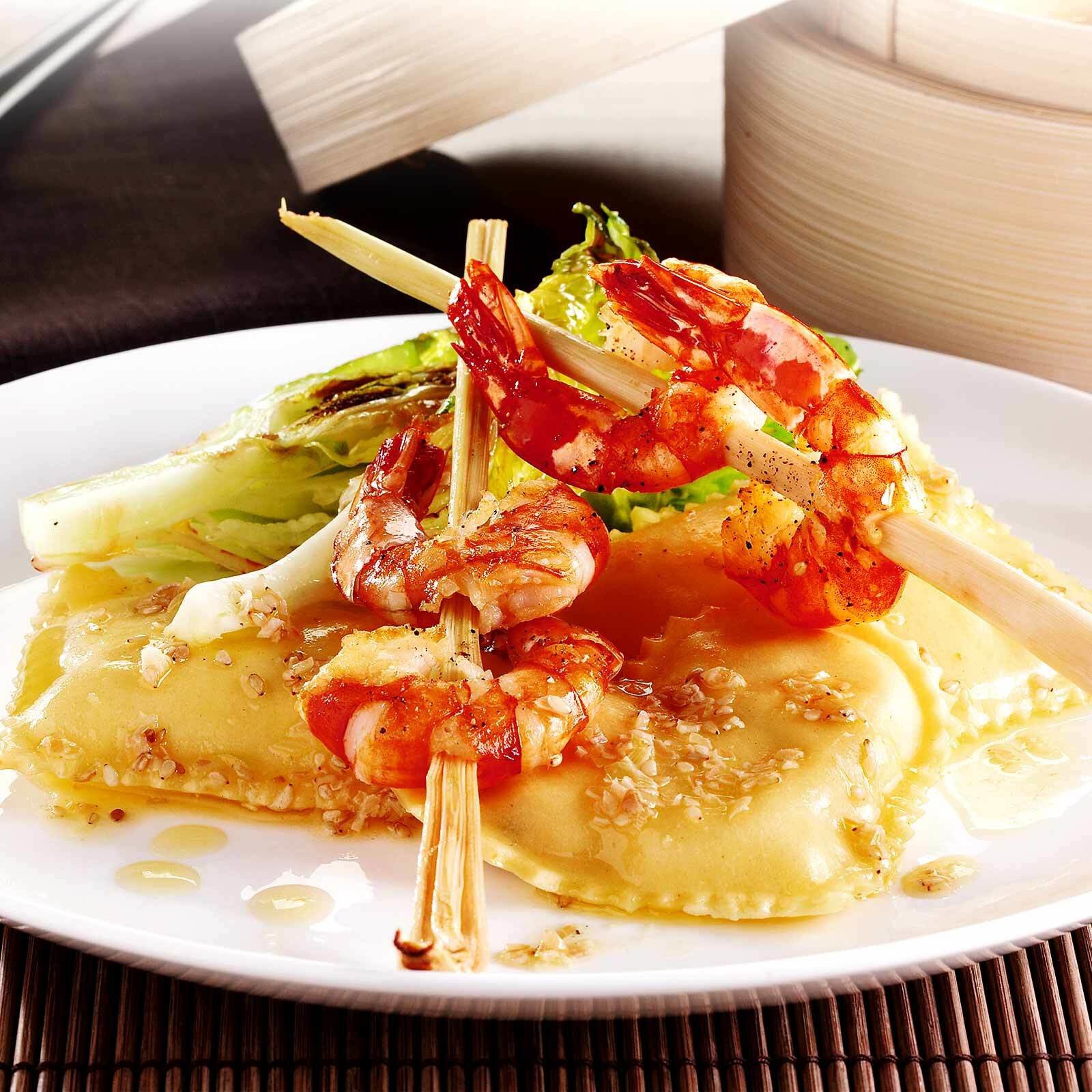 Ravioli mit Crevetten