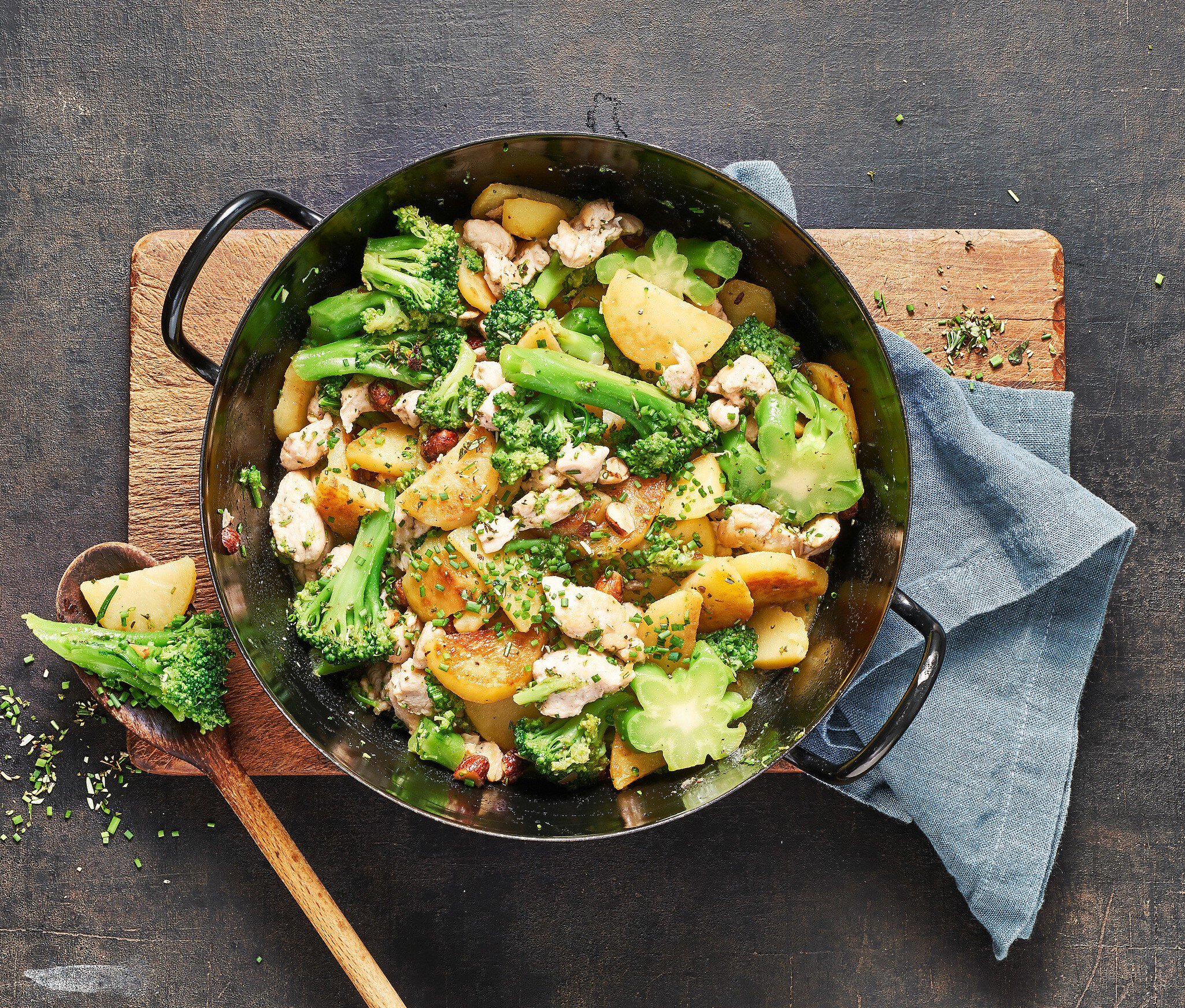 Poulet-Broccoli-Pfanne