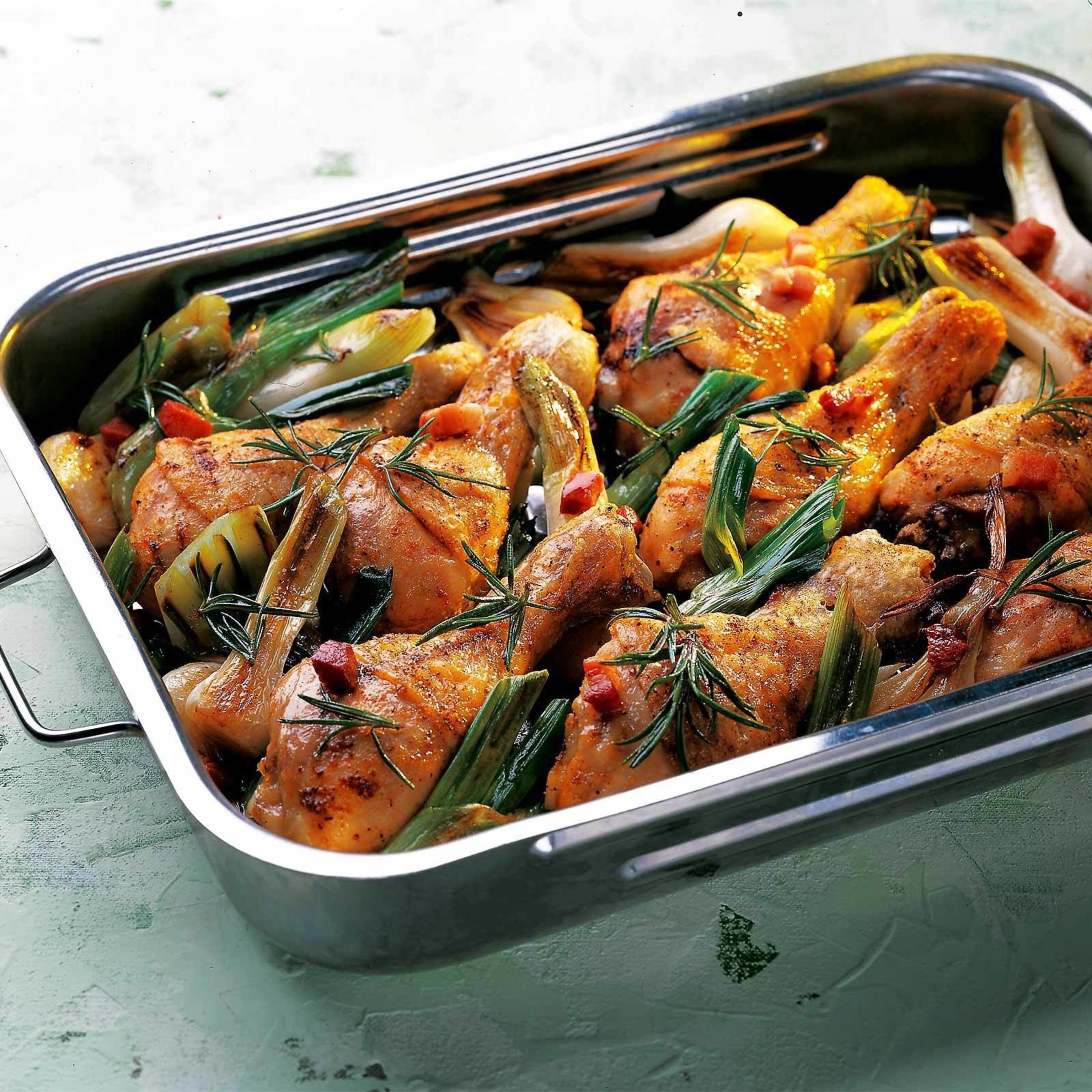 Cuisses de poulet aux oignons primeurs