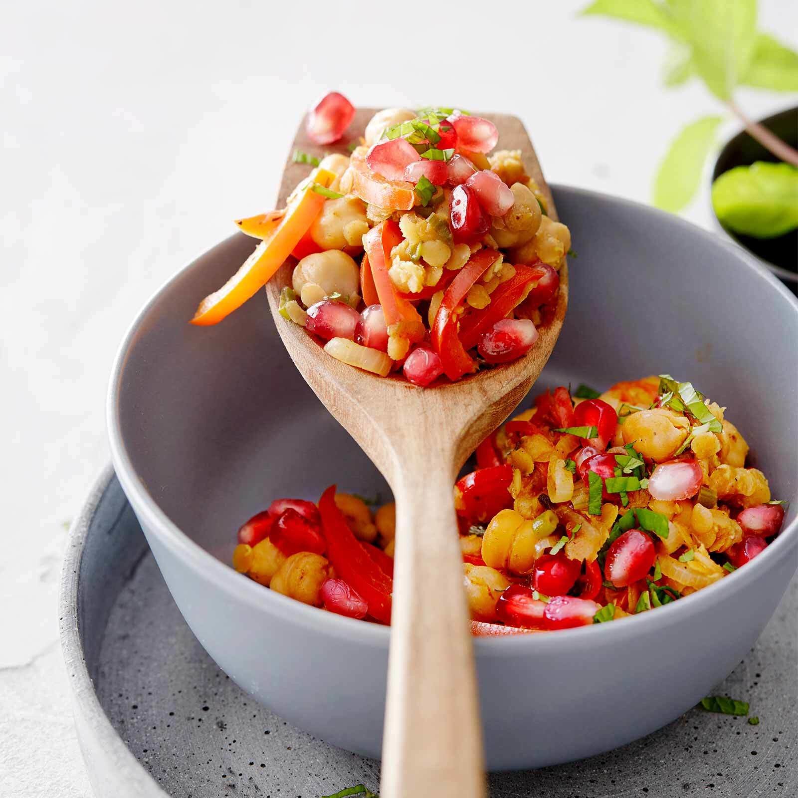 Marmite de lentilles et pois chiches