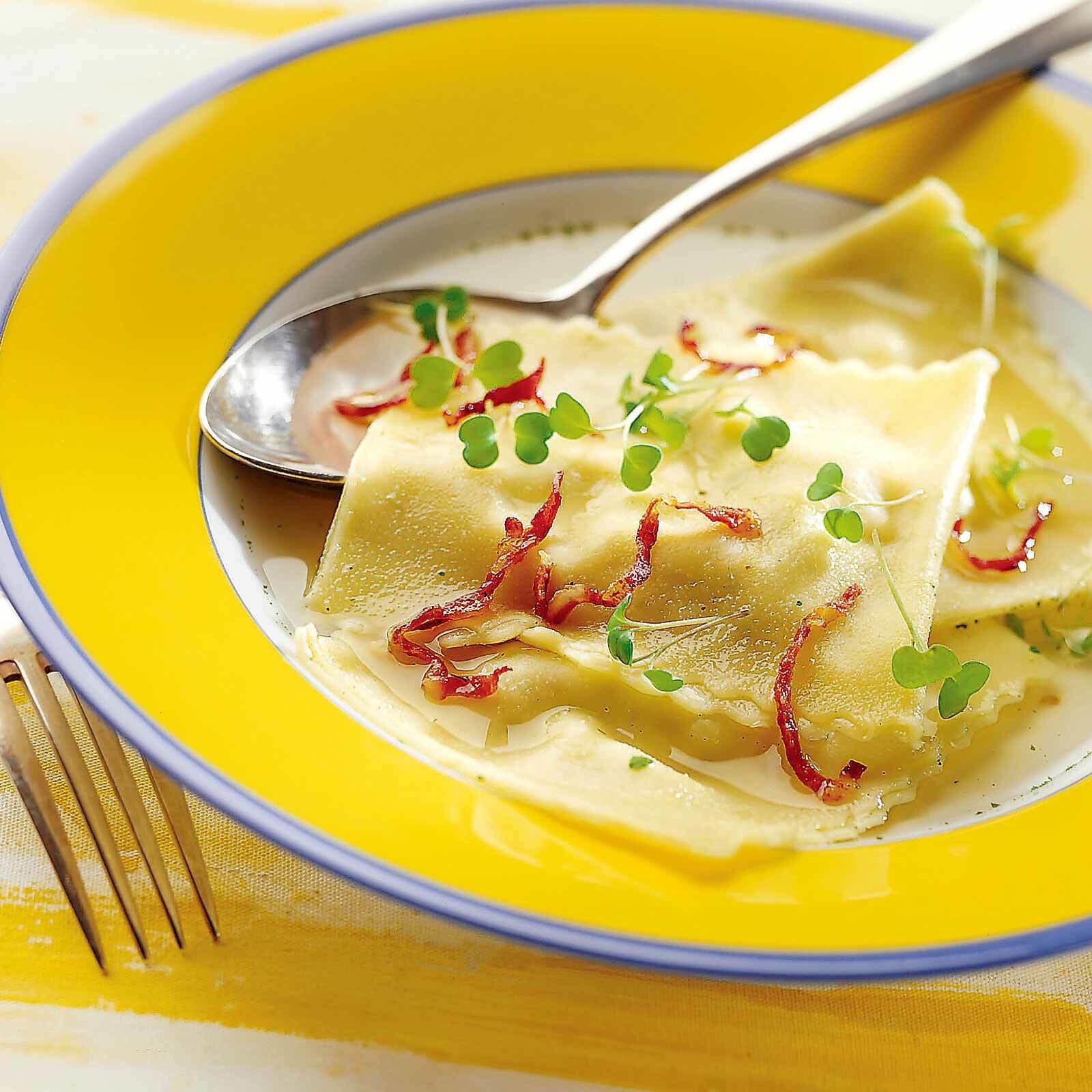 Riesenravioli mit Mortadella