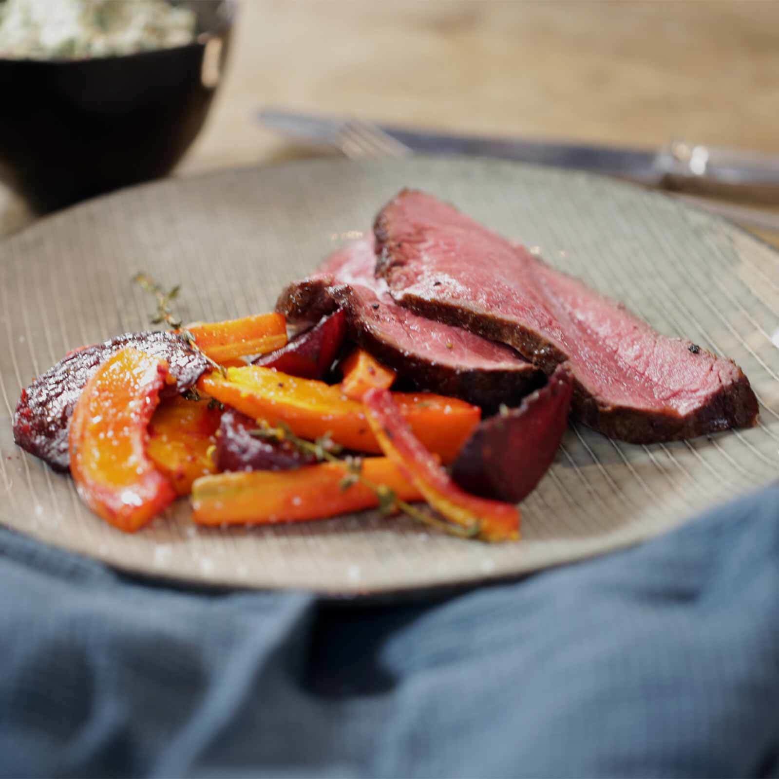Rindshuftbraten mit Kräuterbutter