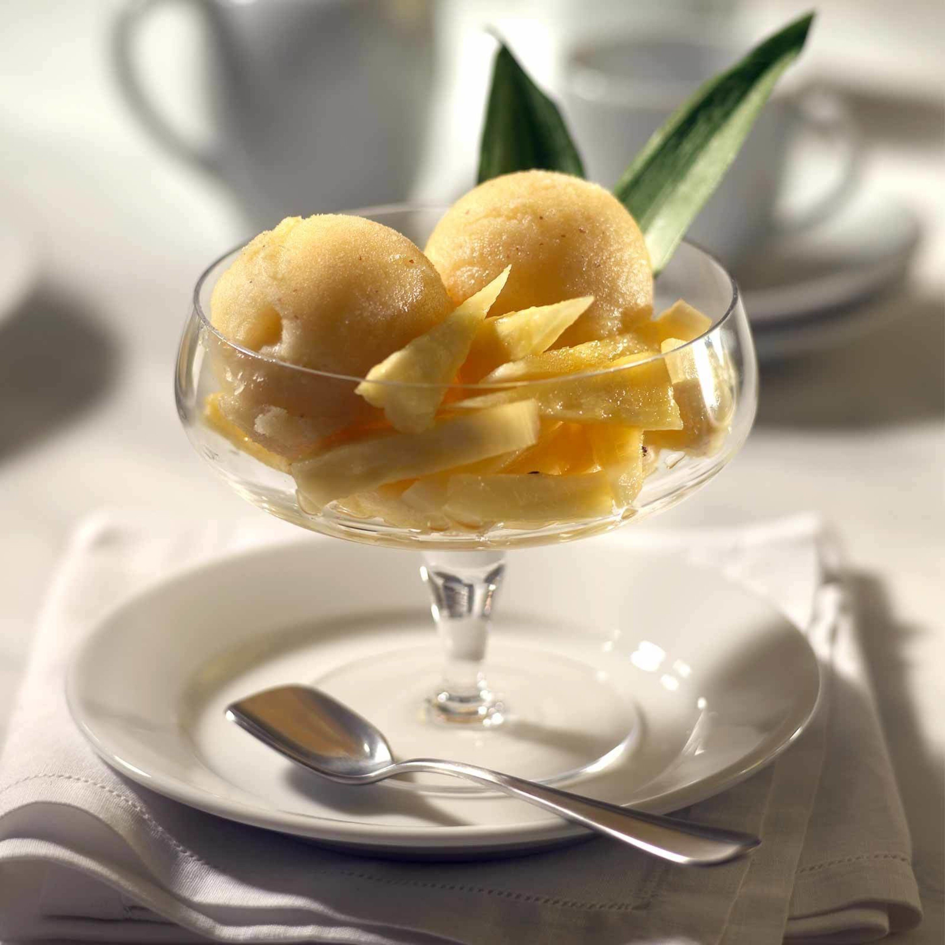 Ananas-Senf-Sorbet