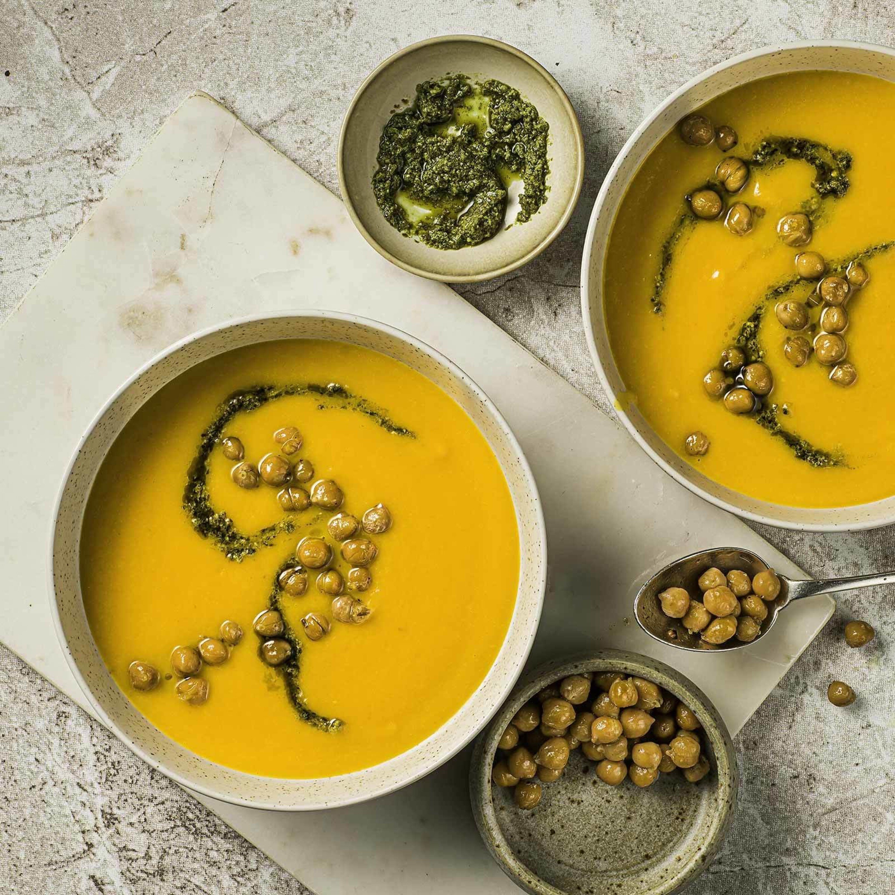 Velouté de carottes aux pois chiches