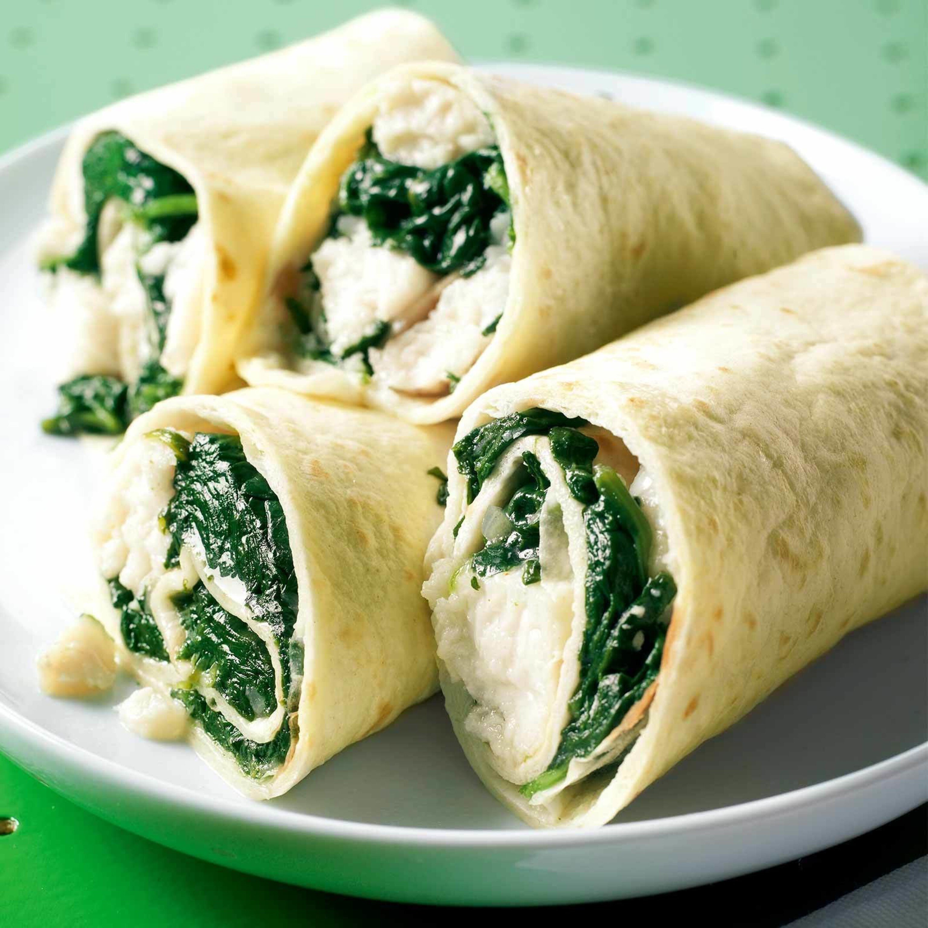 Fisch-Tortillas mit Spinat