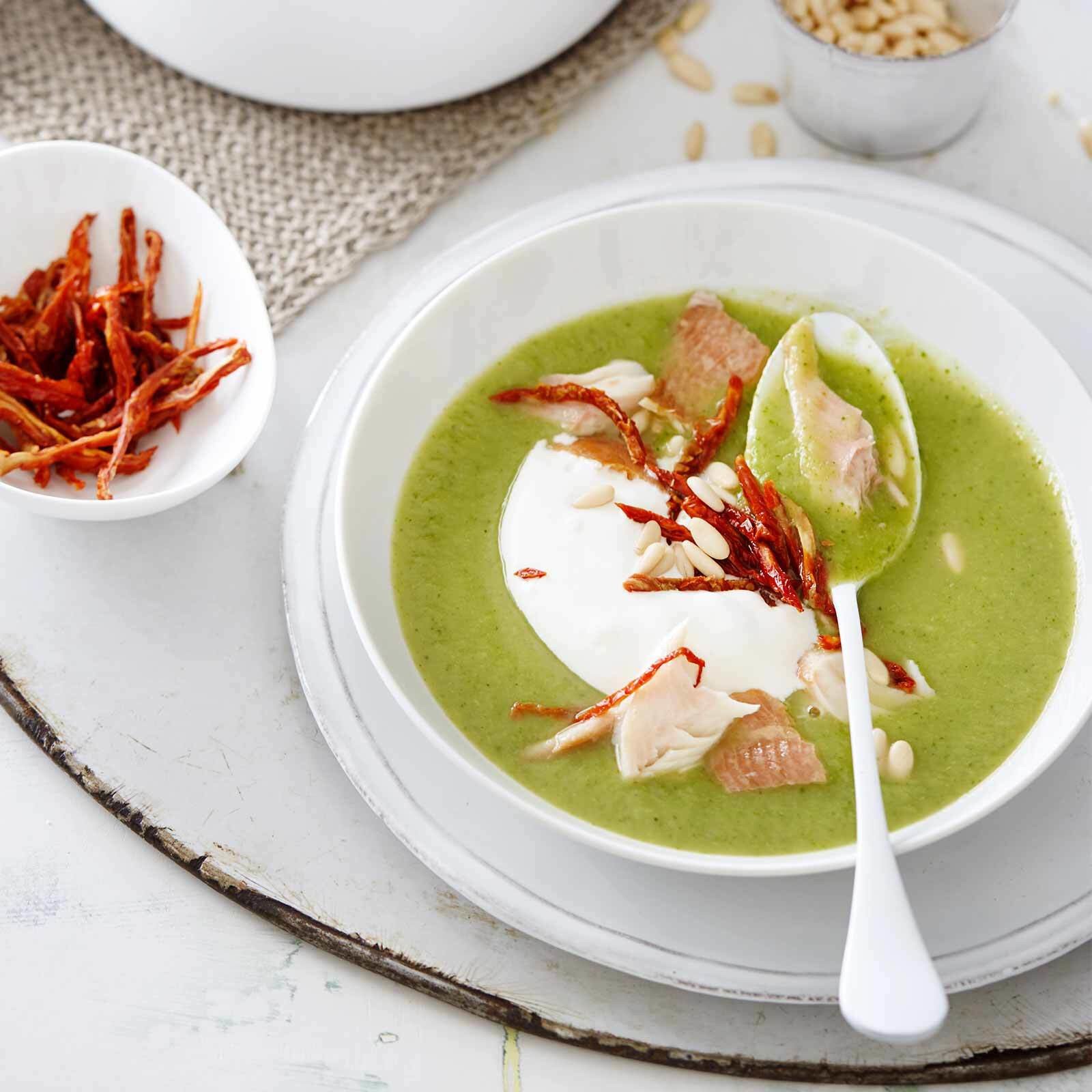 Velouté de brocoli et truite