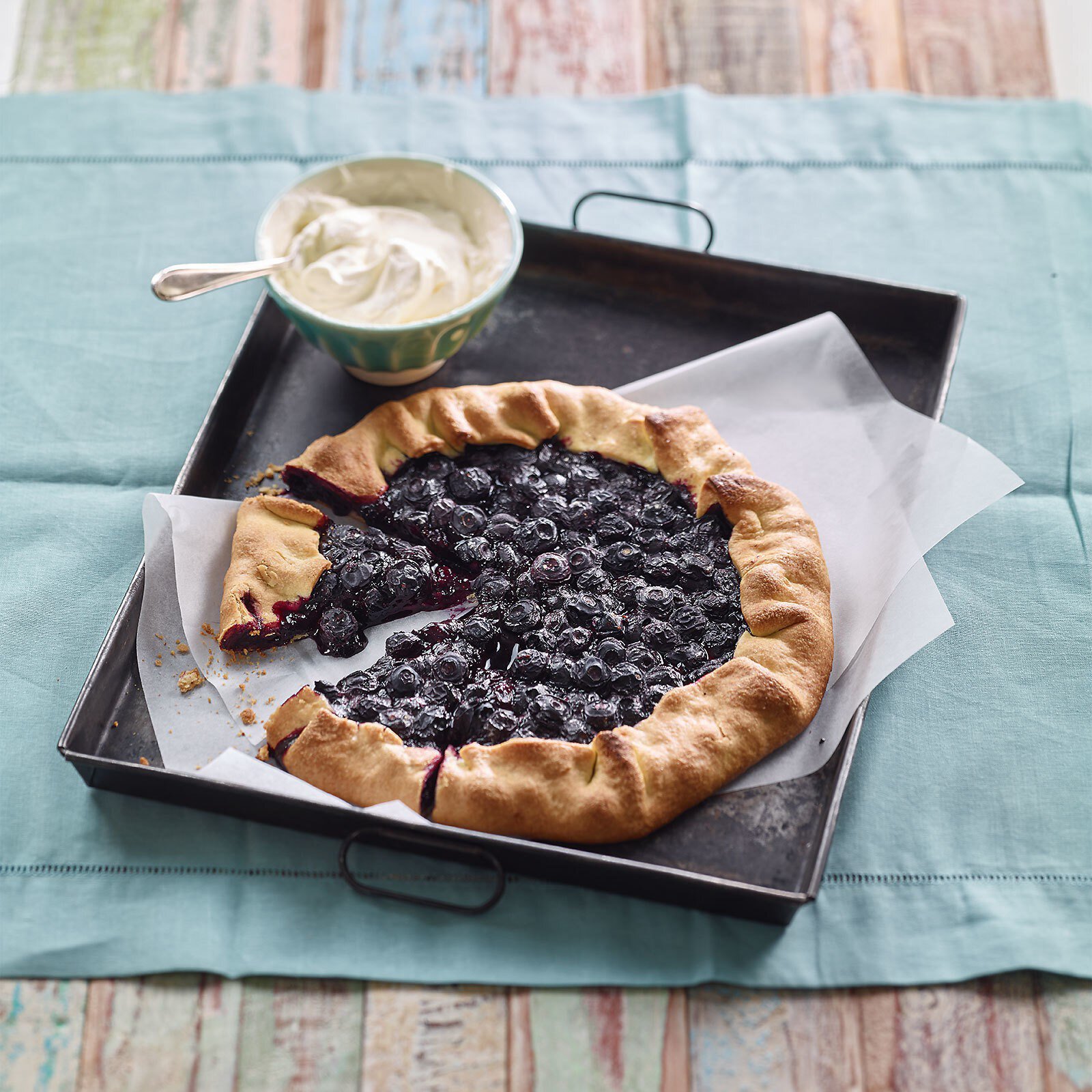Blueberry-Tarte mit Vanillerahm