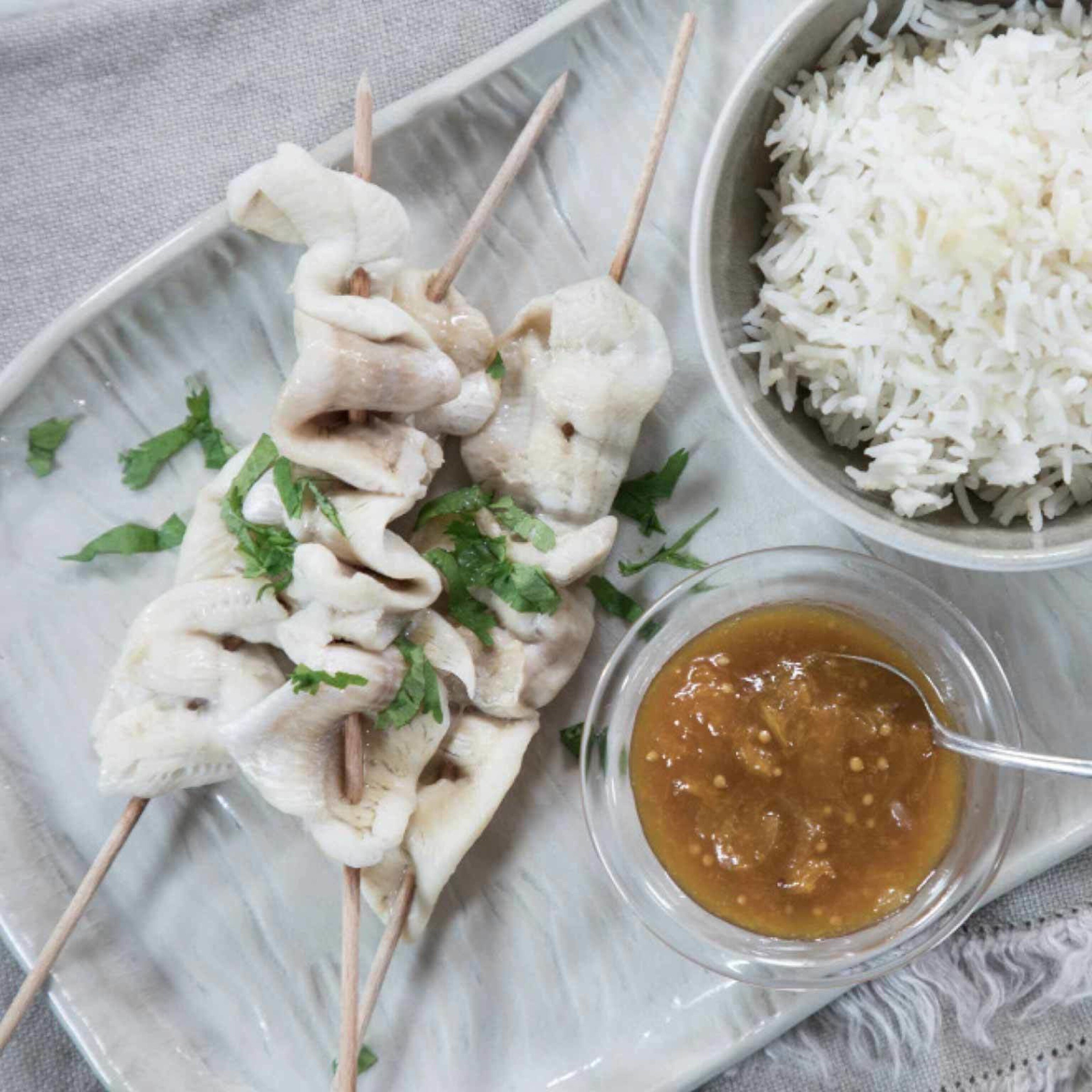 Egli-Spiessli mit Aprikosen-Chutney