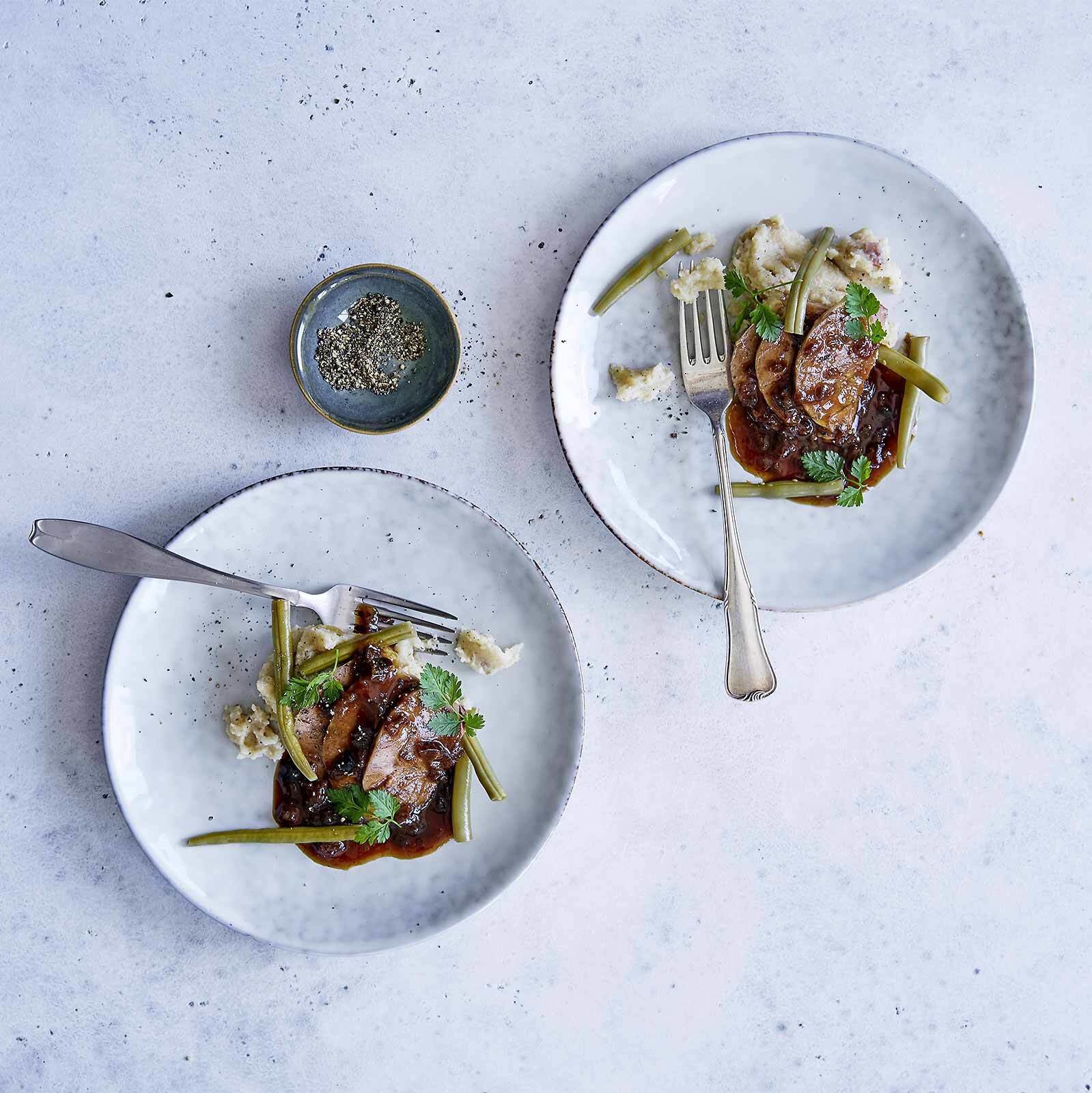 Sous-vide Kalbshaxe mit Marroni-Polenta