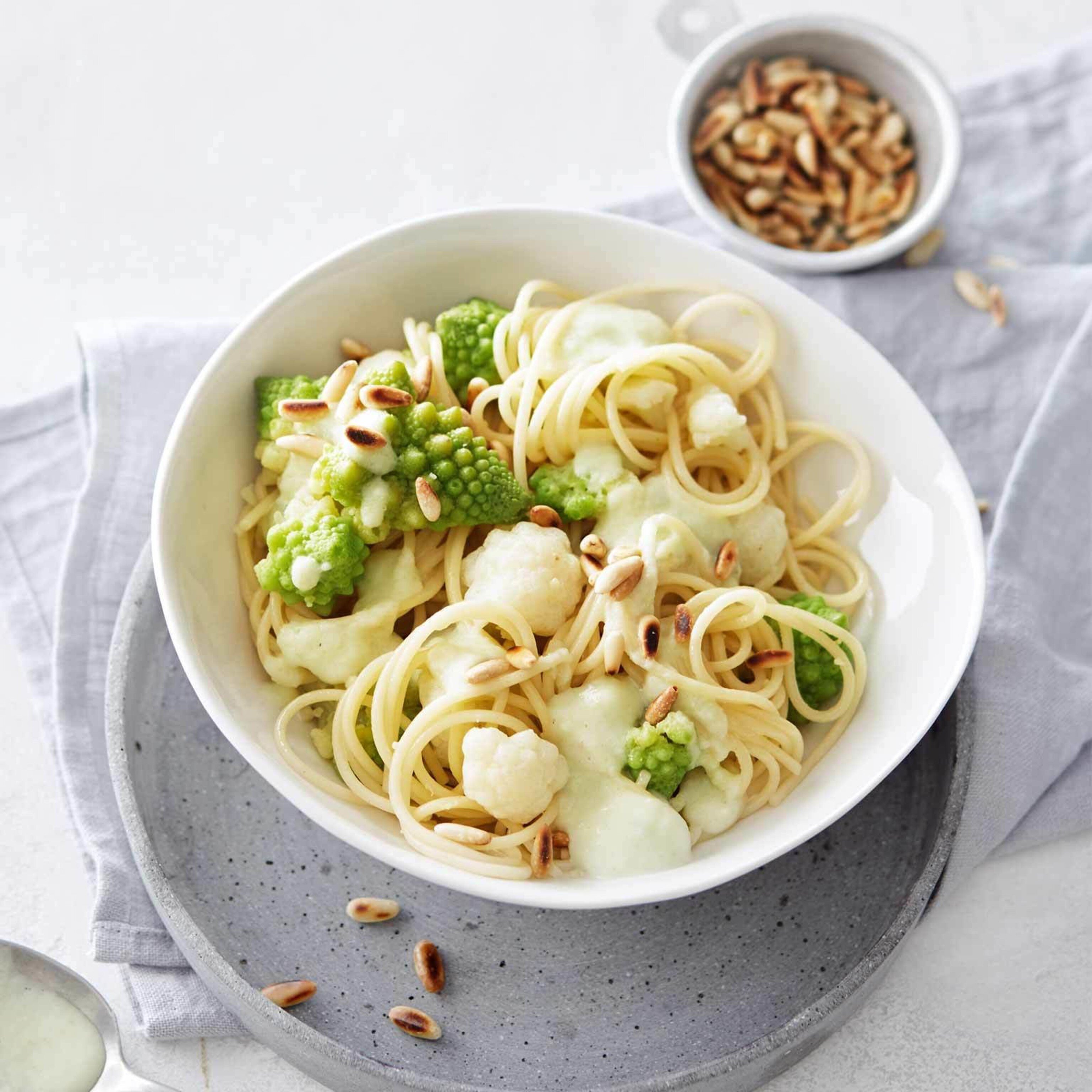 Spaghettis chou-fleur et romanesco