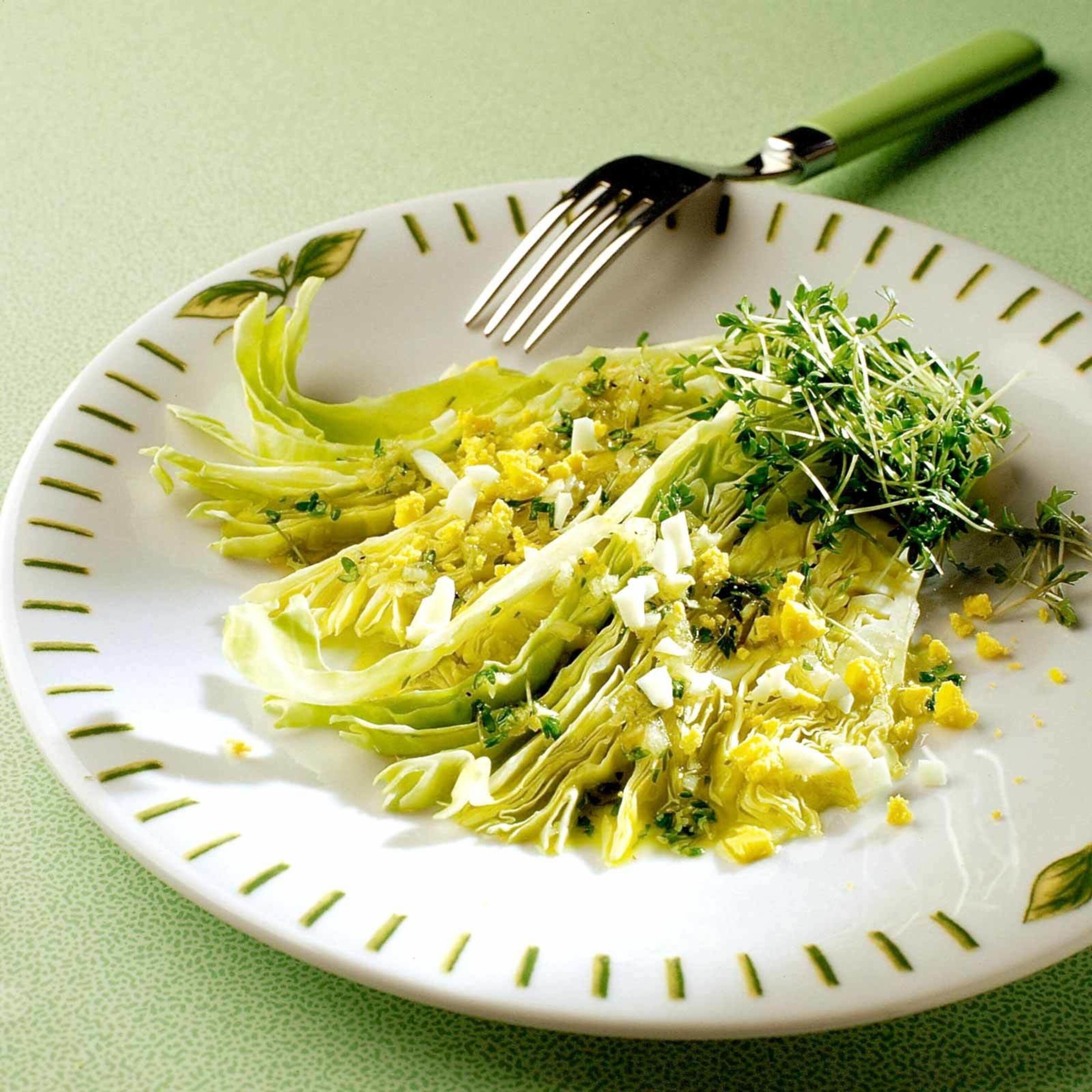 Spitzkohlsalat an Kresse-Vinaigrette