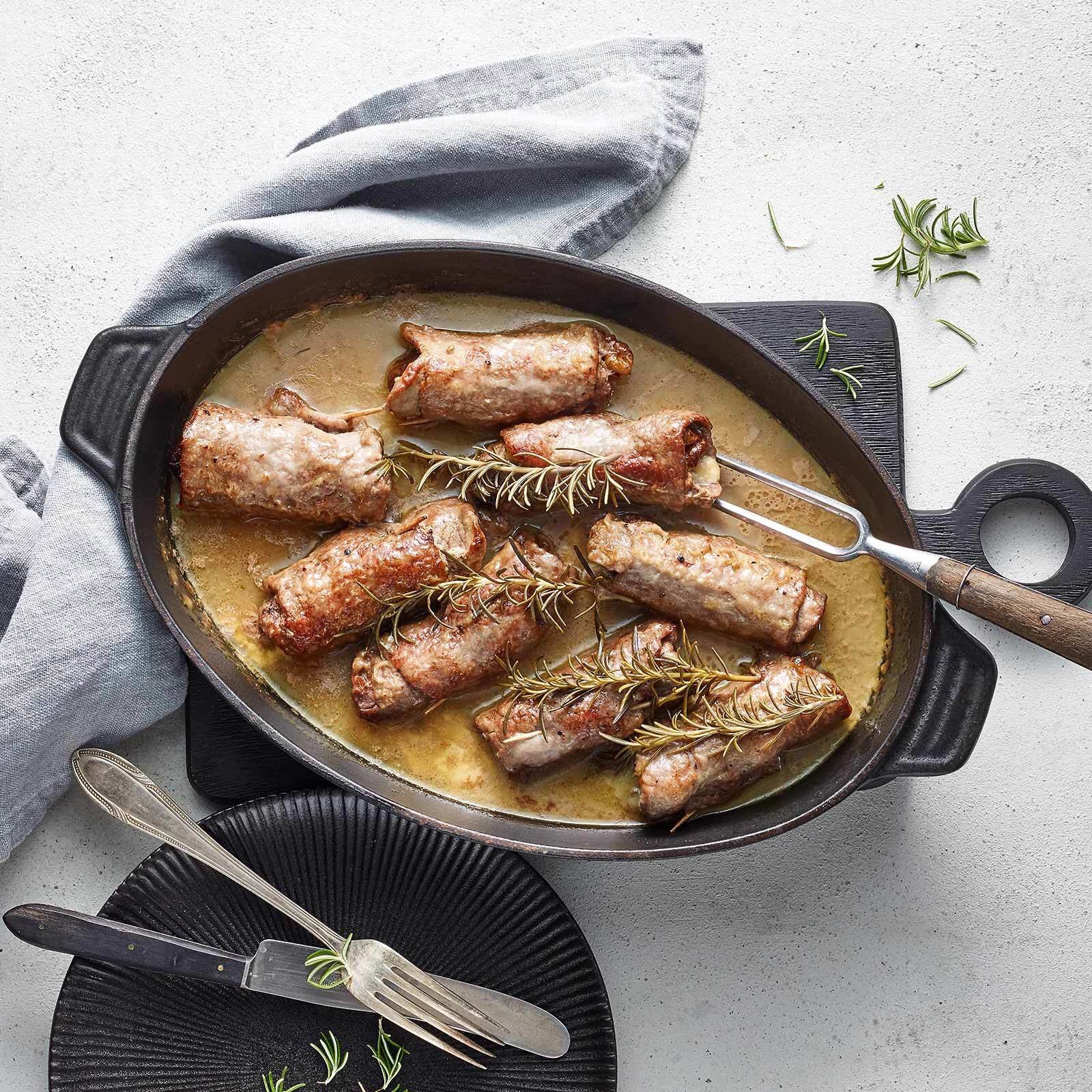 Fleischvögel mit Käse
