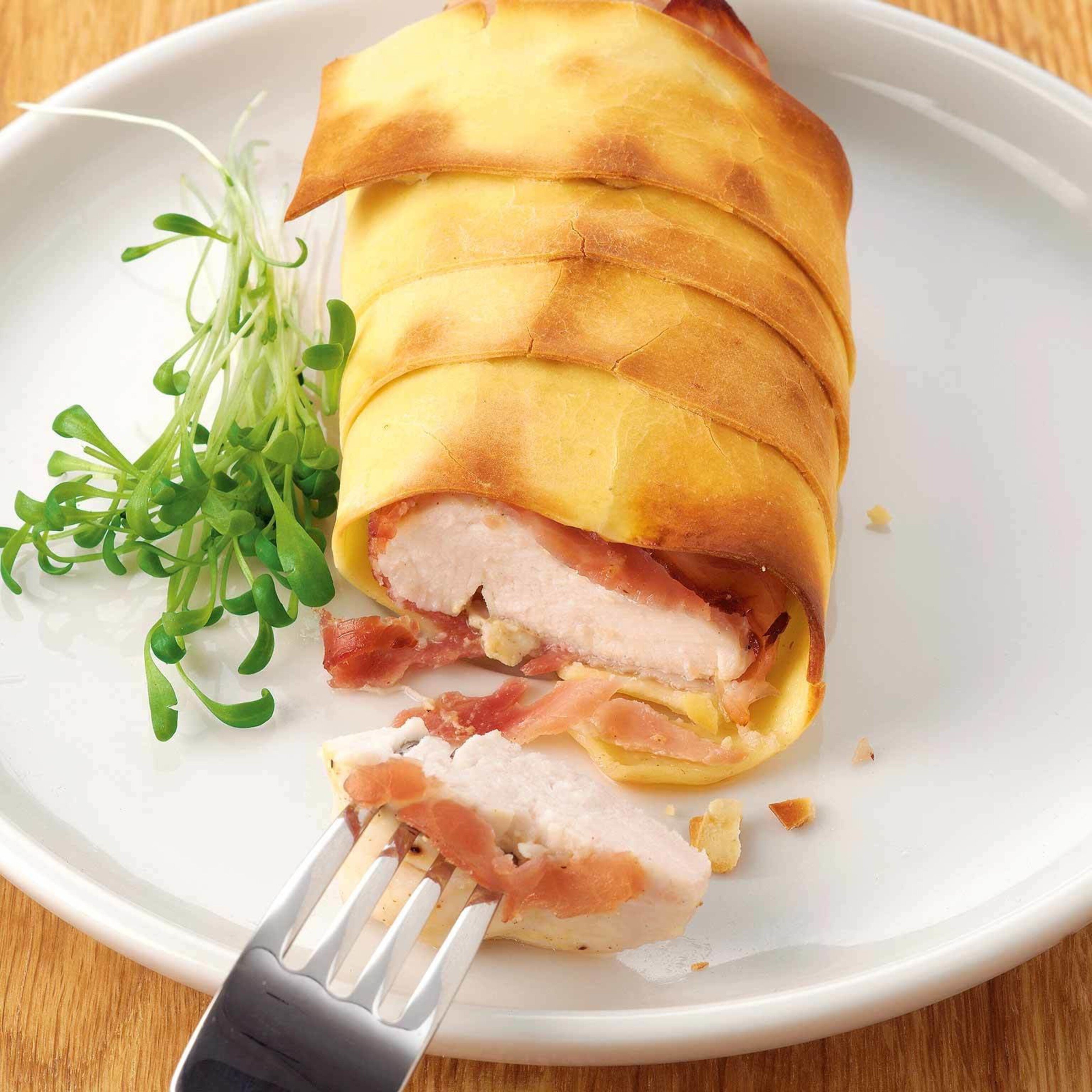Pouletbrüstli im Pastateig