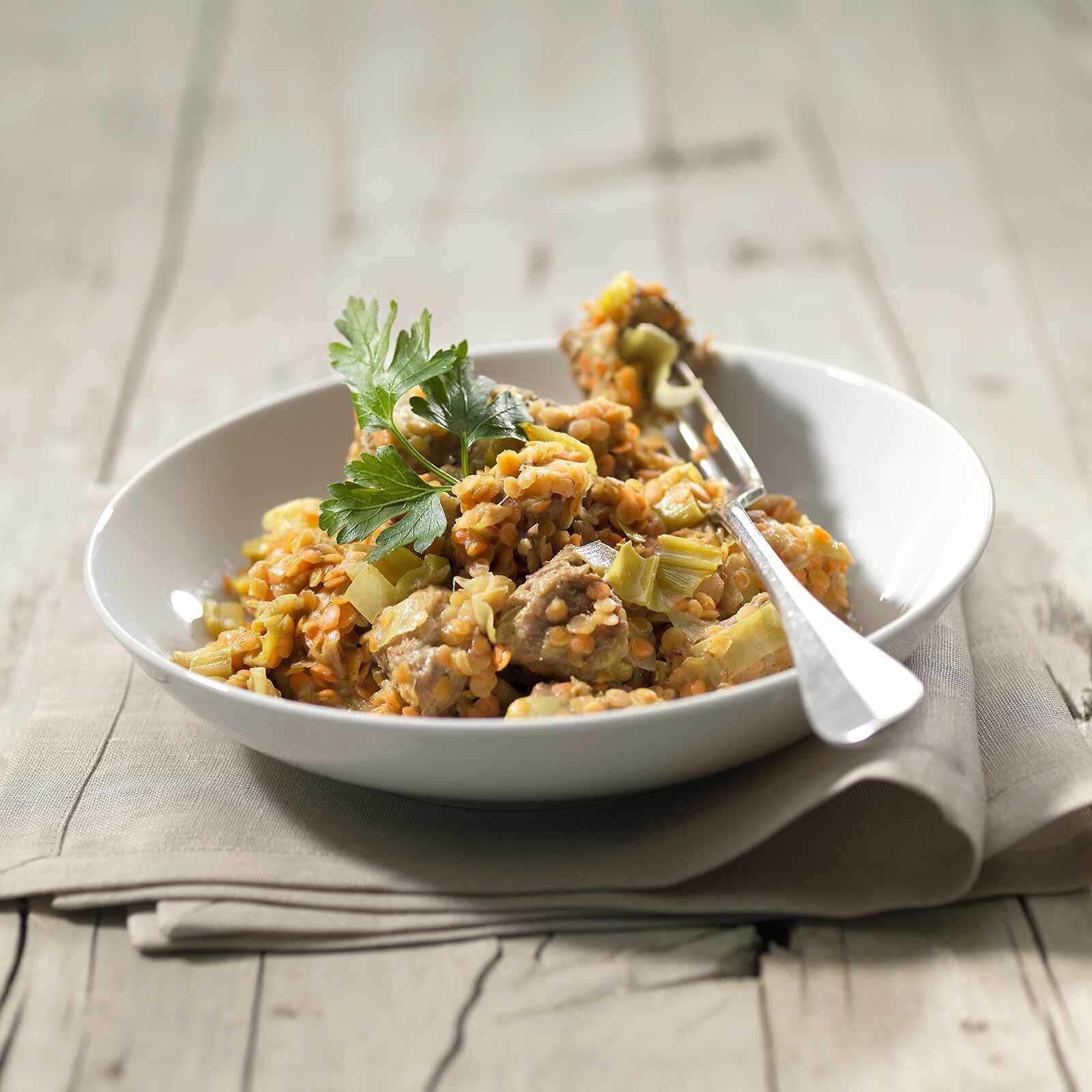 Potée de lentilles au poireau