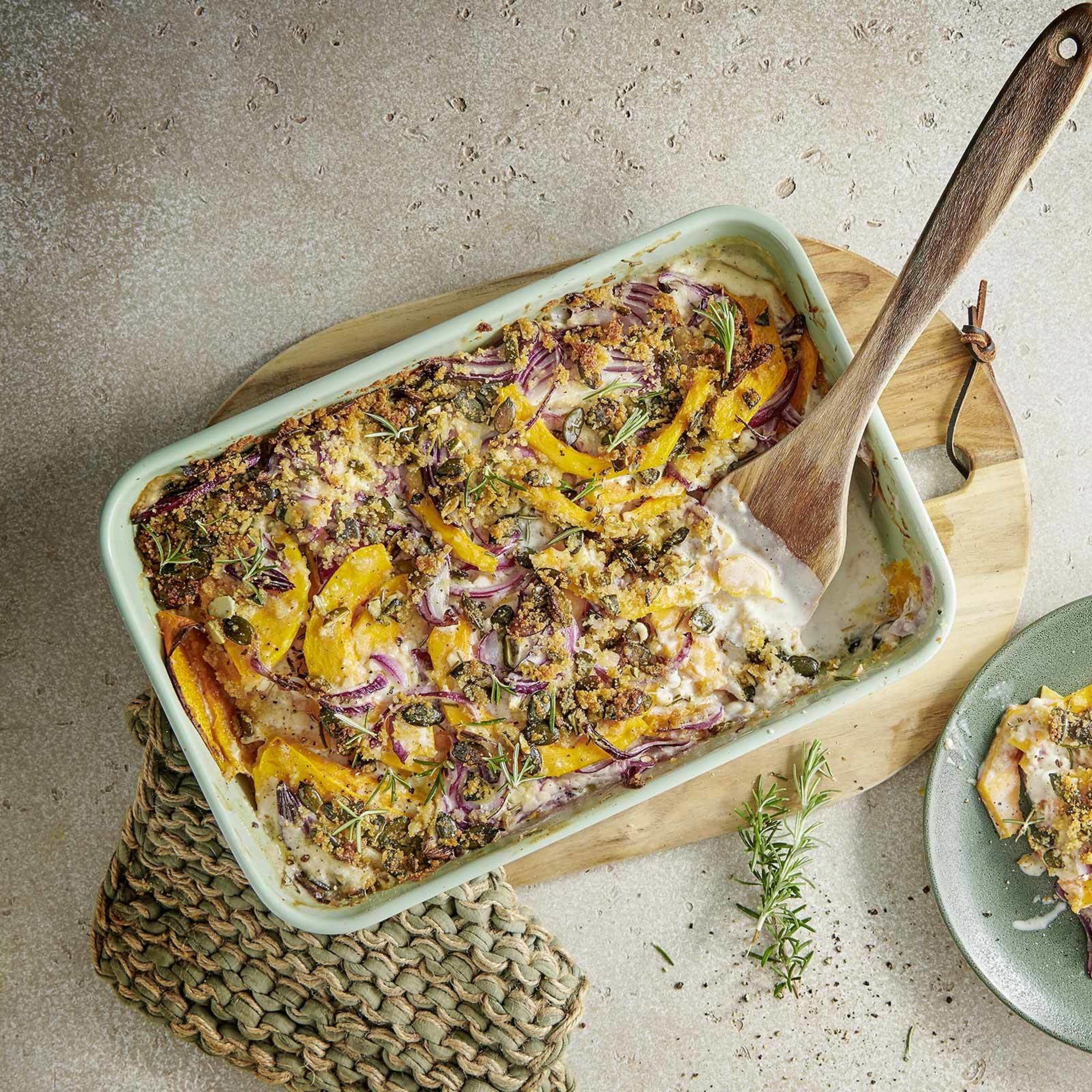 Veganes Kürbisgratin mit Cottage Drops