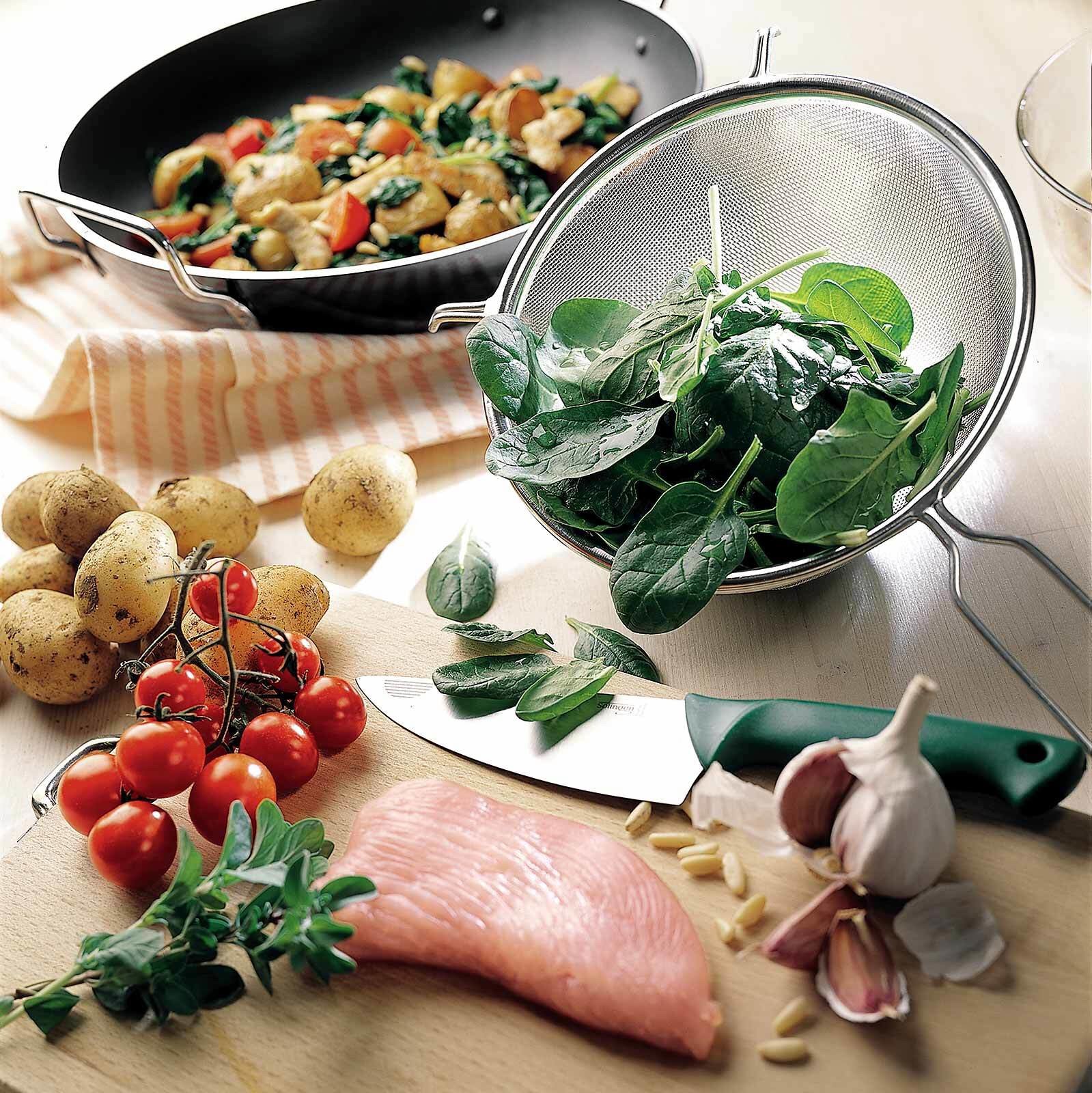 Spinat mit Trutenbrust und Kartoffeln
