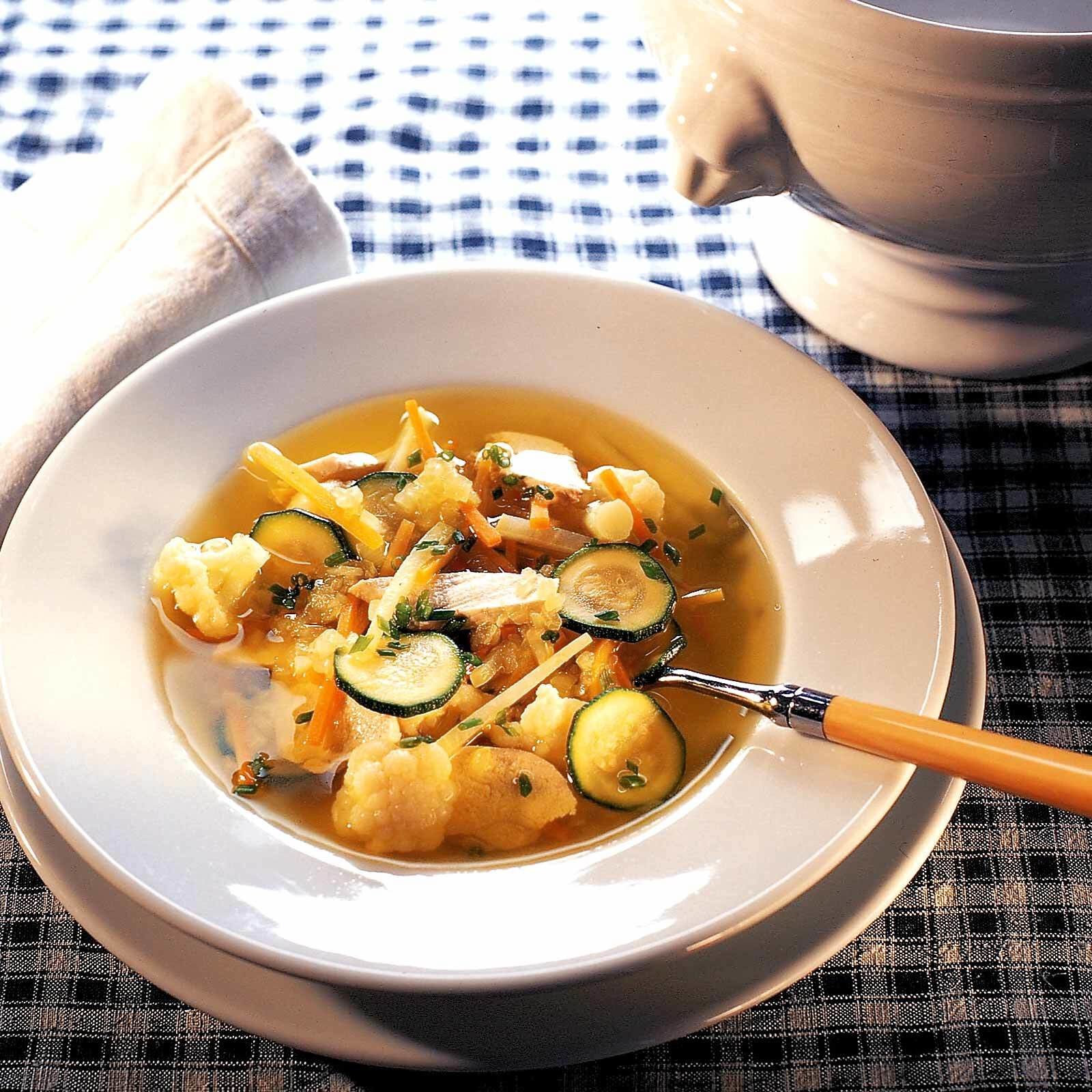 Gemüsesuppe mit Poulet