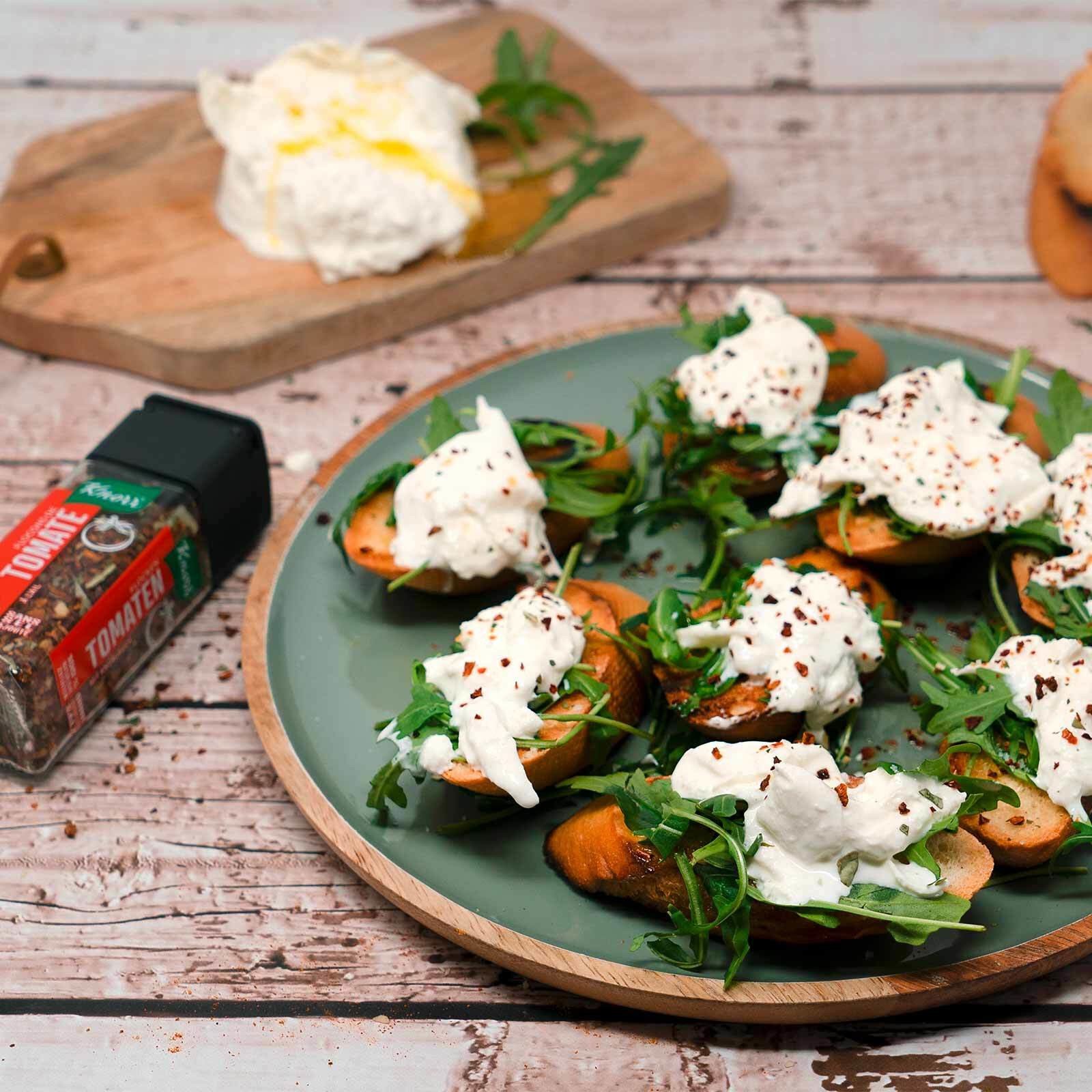 Burrata sur pain grillé