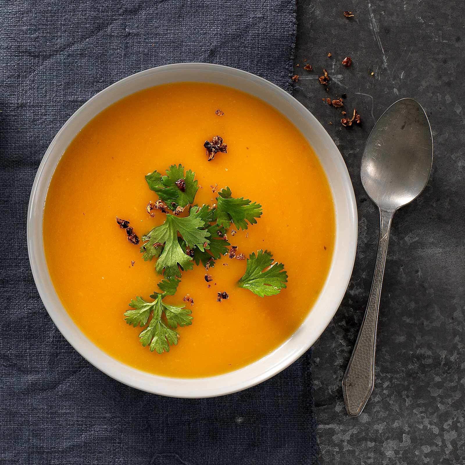 Velouté de courge au genièvre