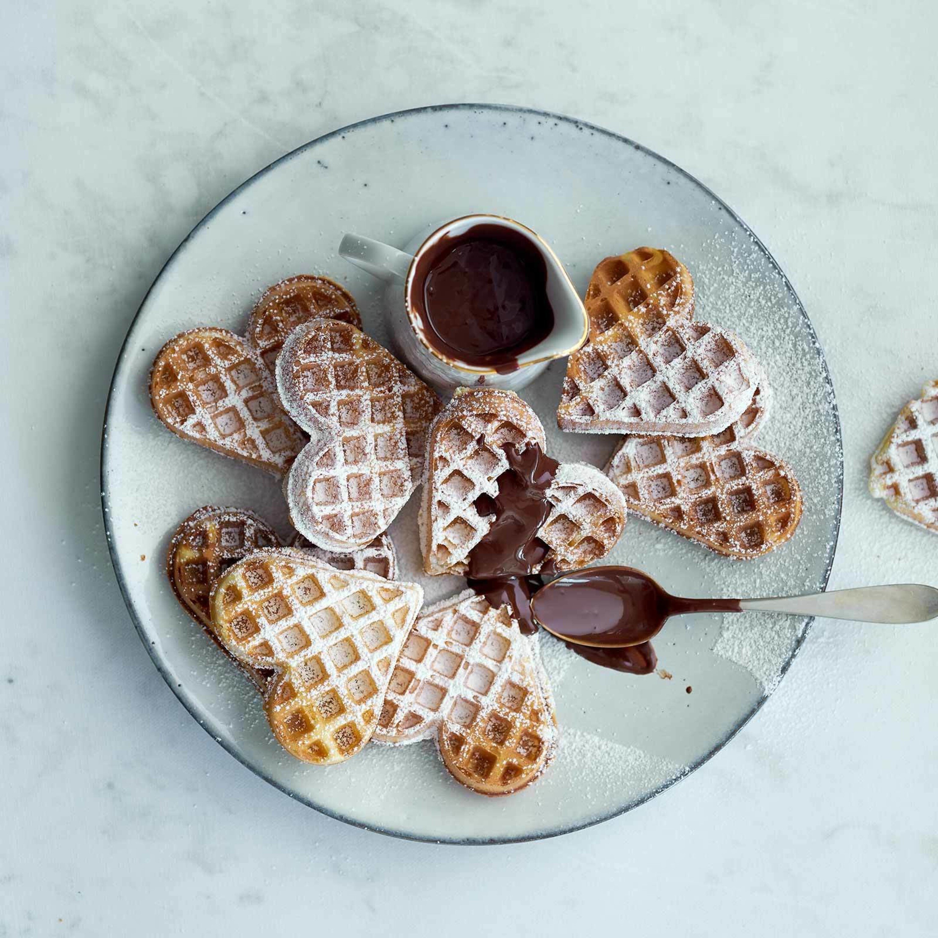 Butterwaffeln mit Schoggisauce