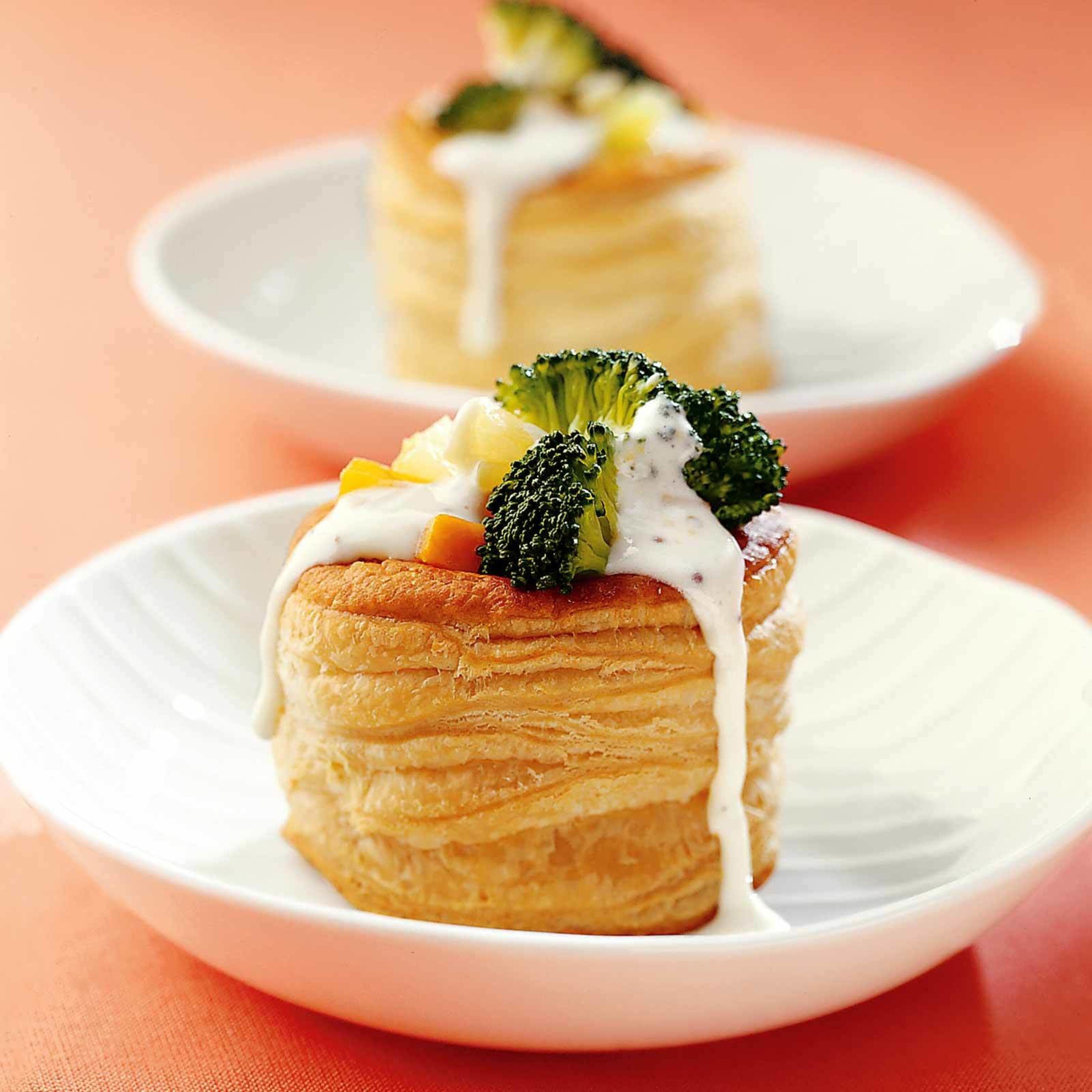 Gemüsefüllung mit Käsesauce