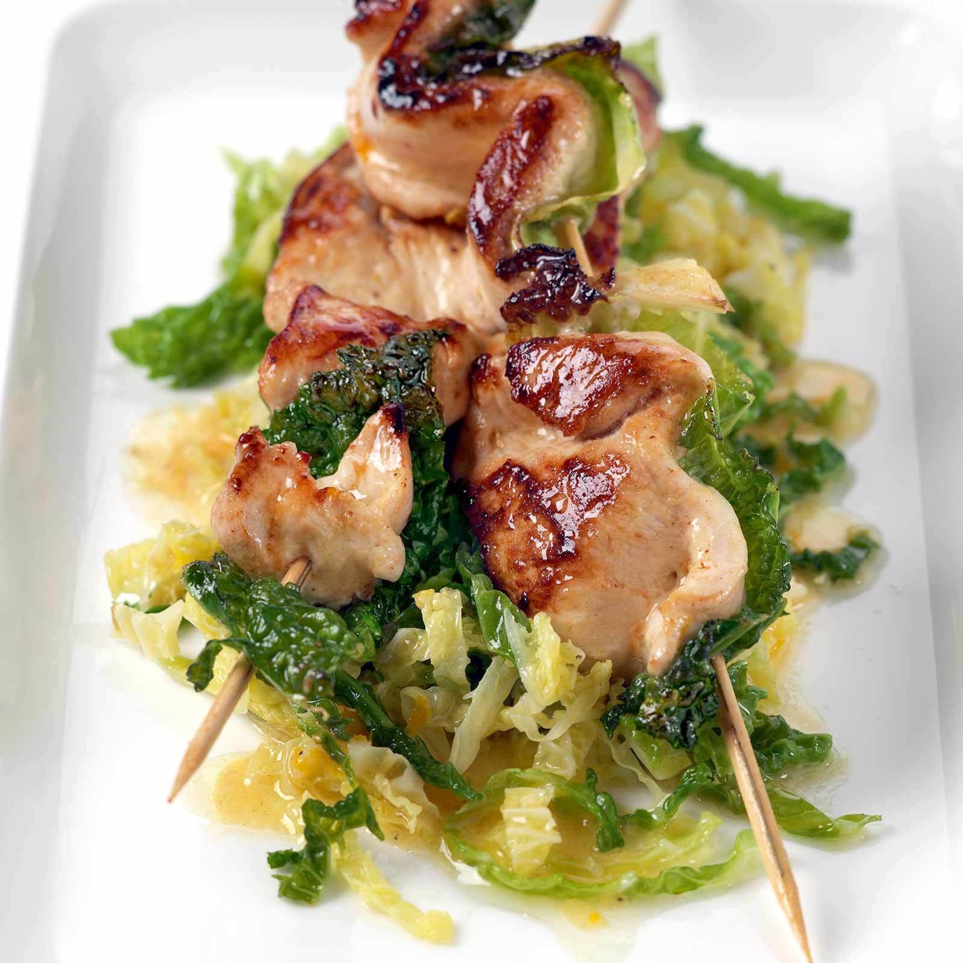 Poulet-Satay mit Wirz