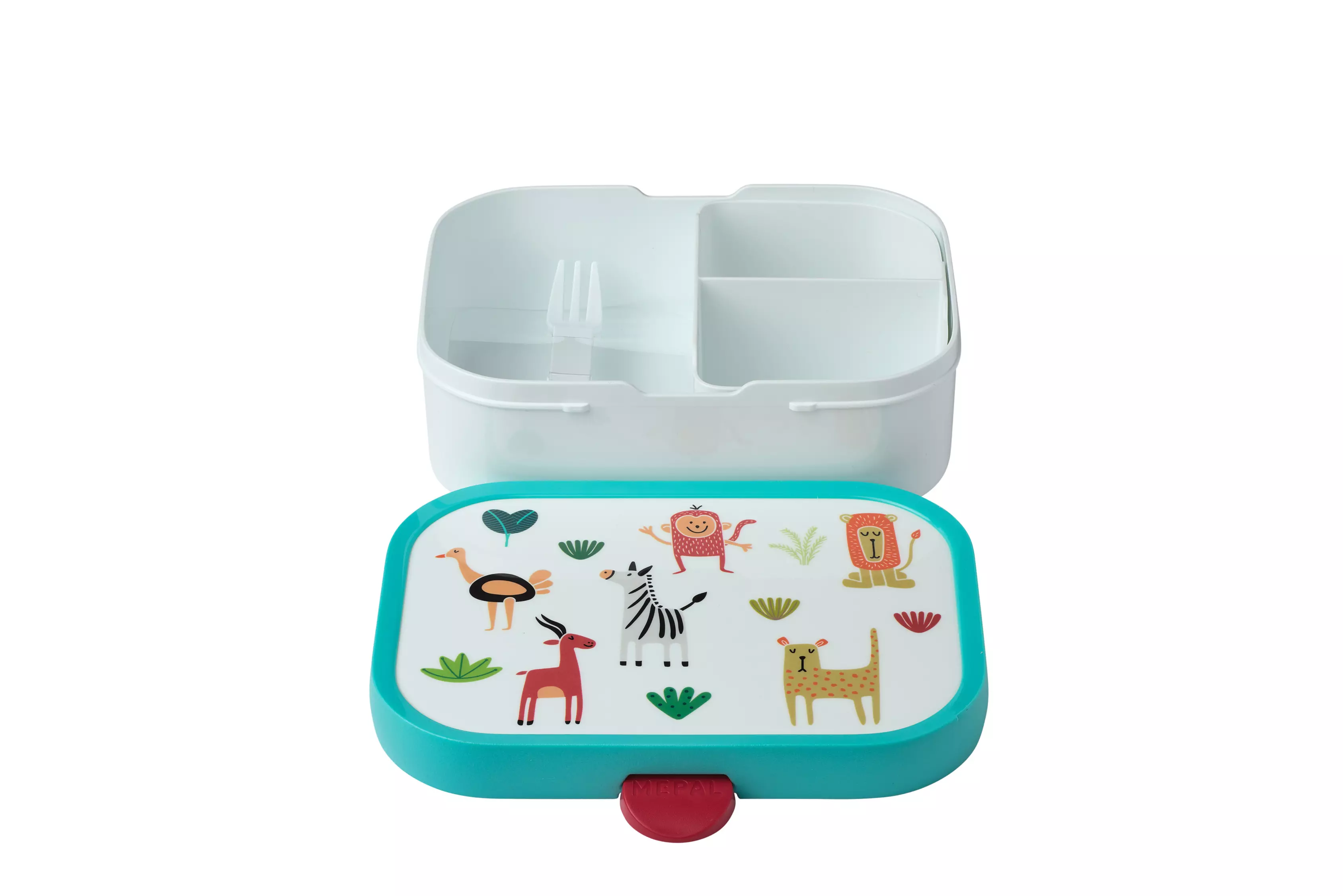 Design Néerlandais Durable Boîte à Déjeuner Enfant Mepal - Motif Voiture De Course, Compartiment Bento, Fourchette Incluse, Sans BPA, Lavable Au Lave-vaisselle Boîte Déjeuner Enfant Mepal