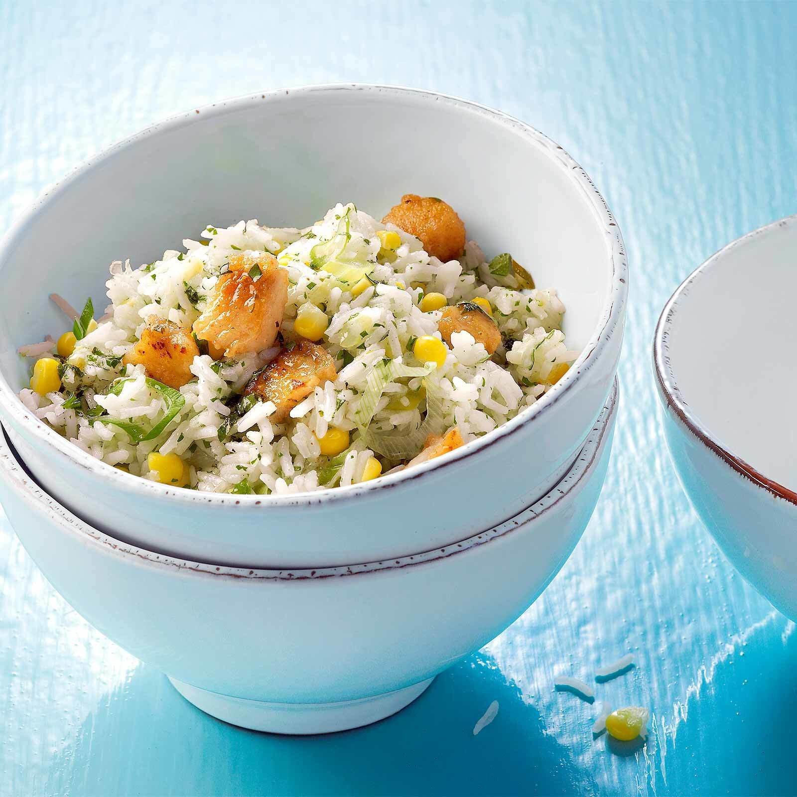 Reissalat mit Fisch