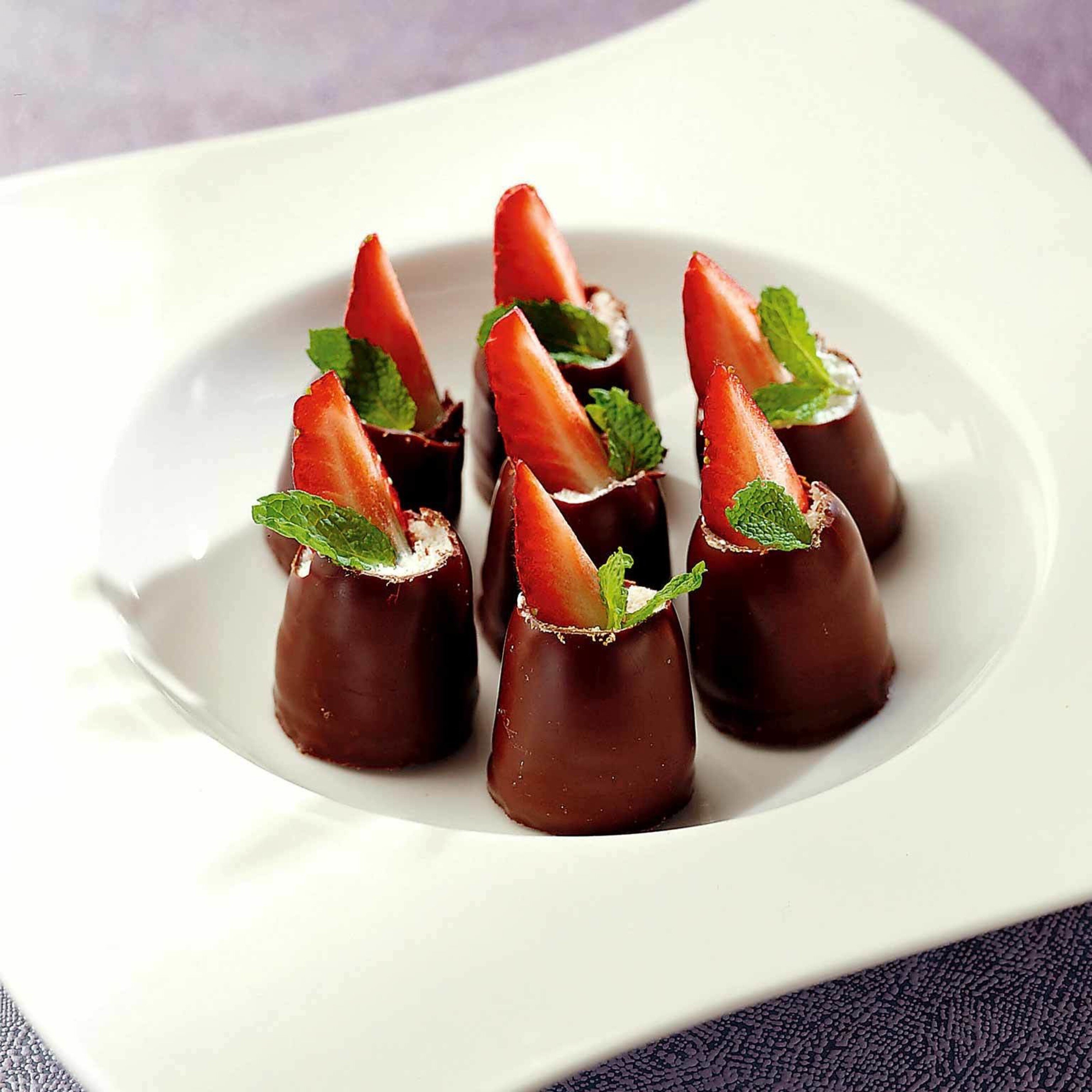 Choco-Köpfli mit Erdbeeren