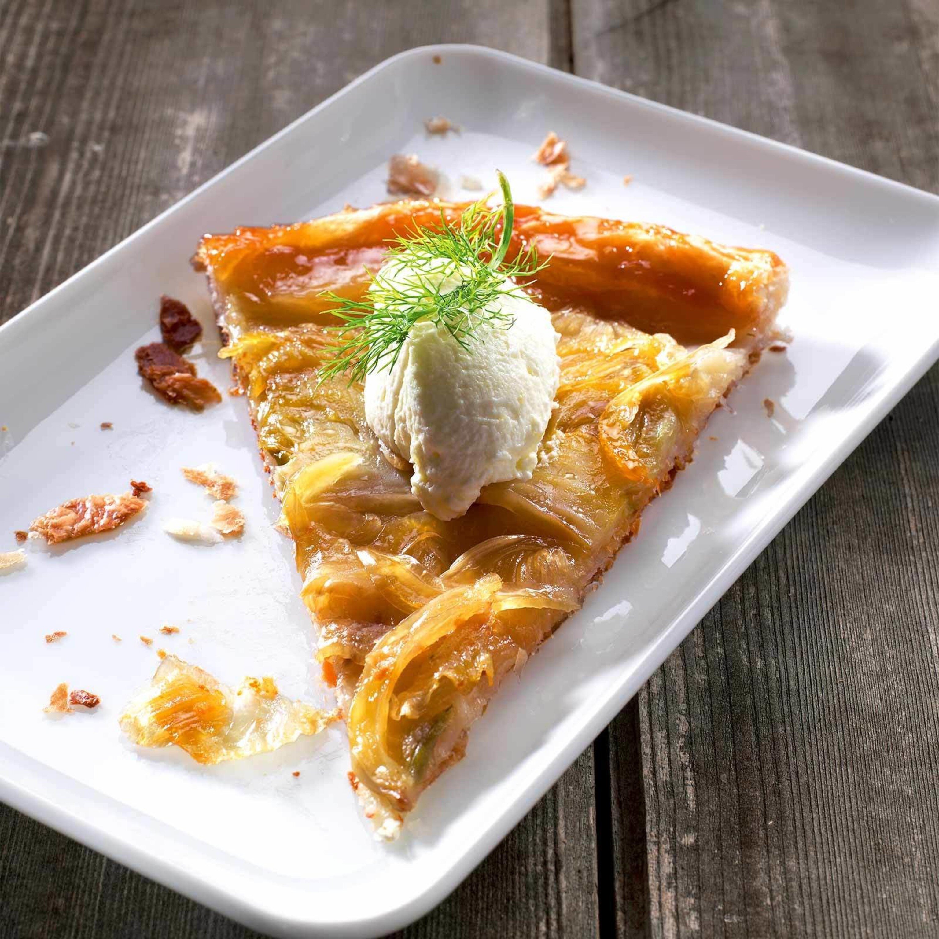 Fencheltarte mit Schokoladerahm