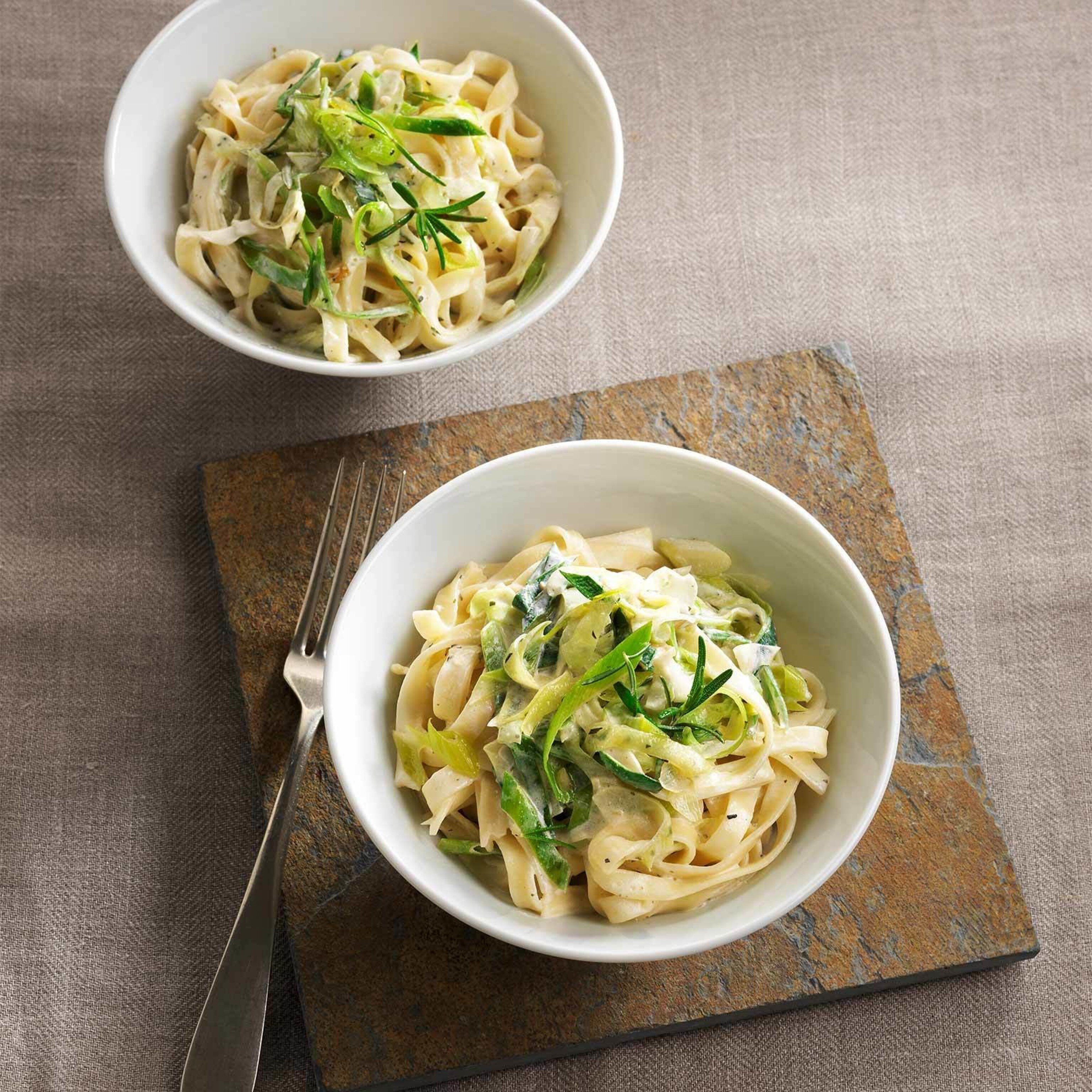 Tagliatelles sauce au poireau
