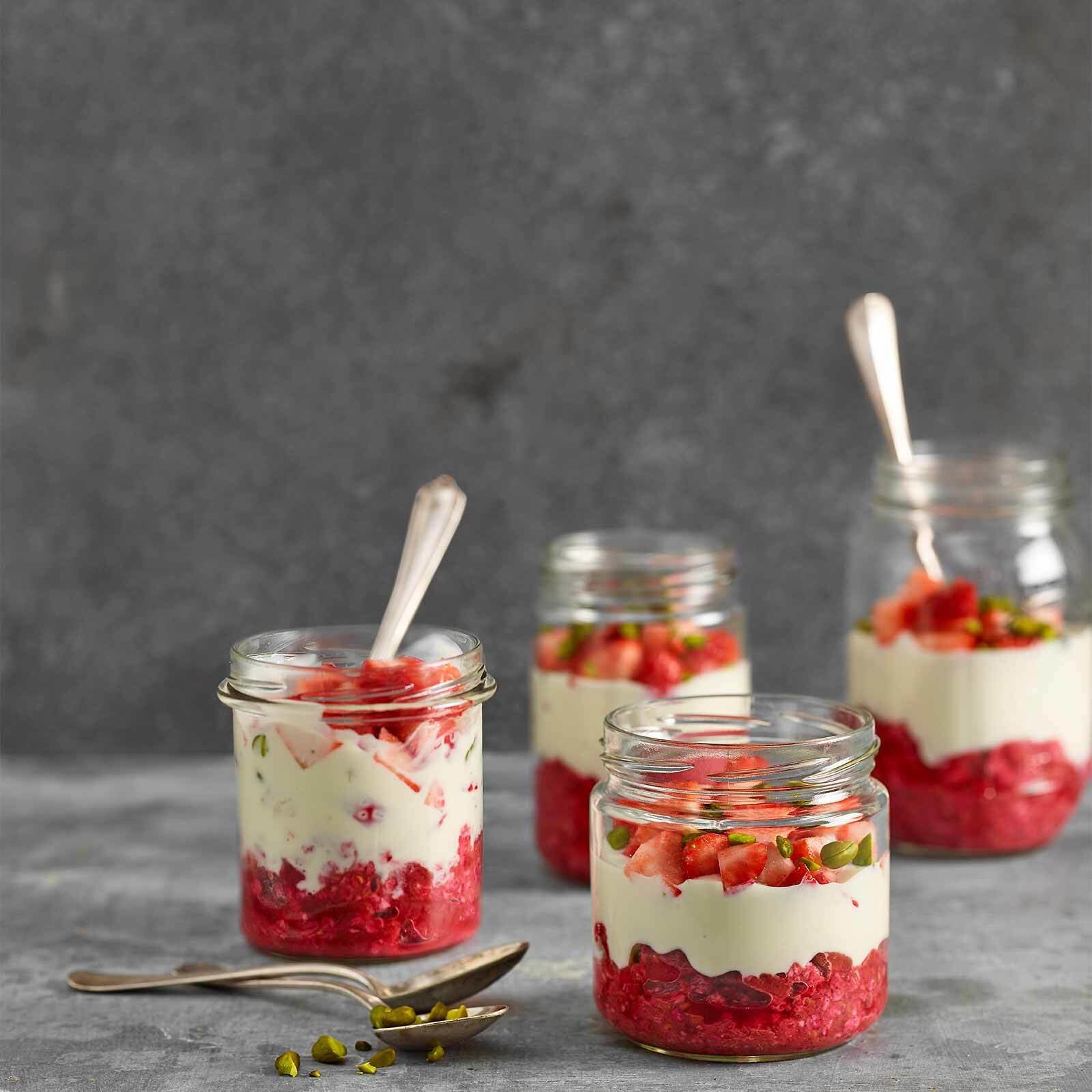 Overnight oats et rhubarbe