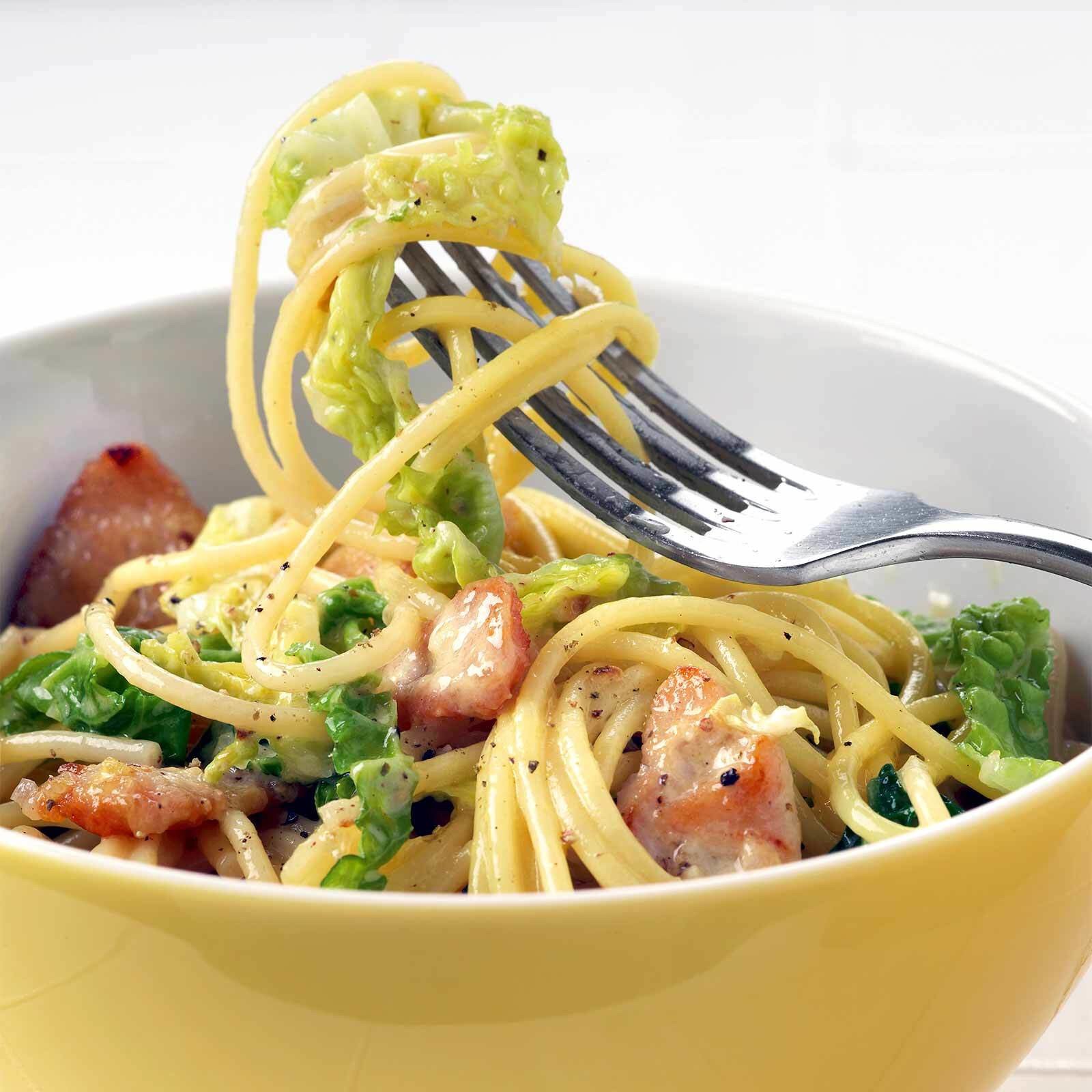 Spaghetti mit Poulet-Carbonara